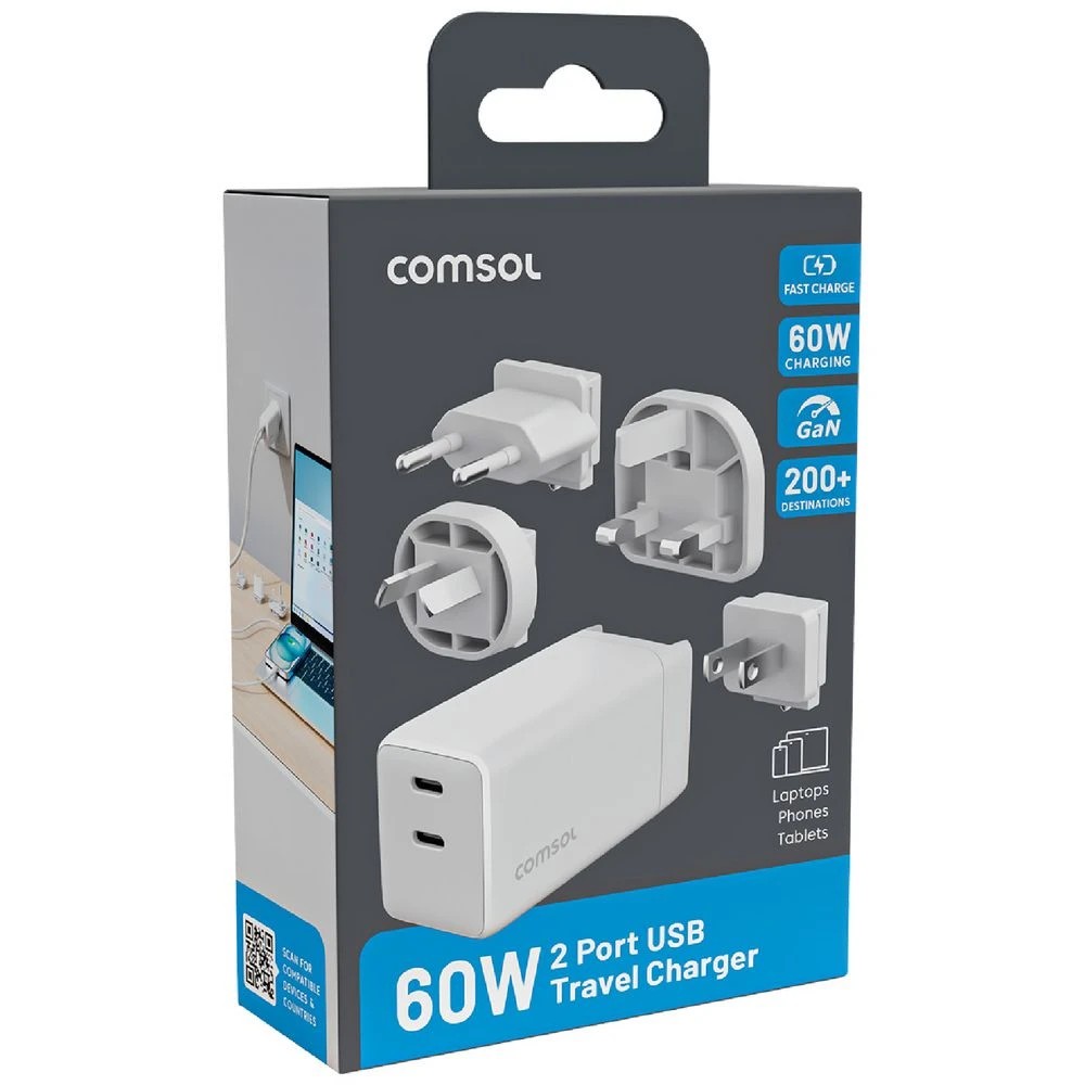 2 Comsol Travel Wall Charger 60W White, 2 of 6