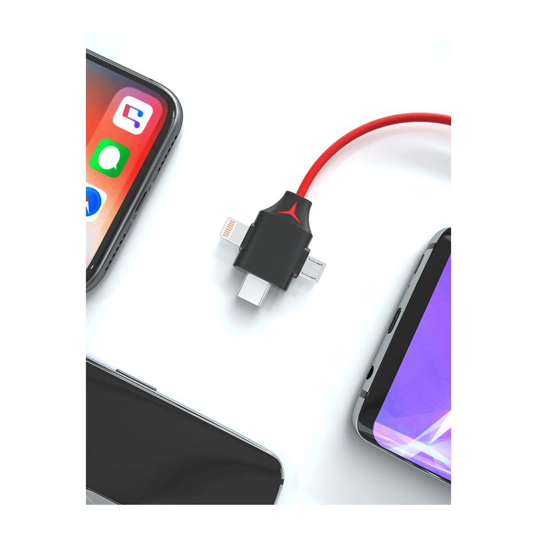 3 TODO 3 in 1 HDMI to Lightning Micro USB Type C Adapter Cable Charge iPhone Android AV TV, 3 of 6