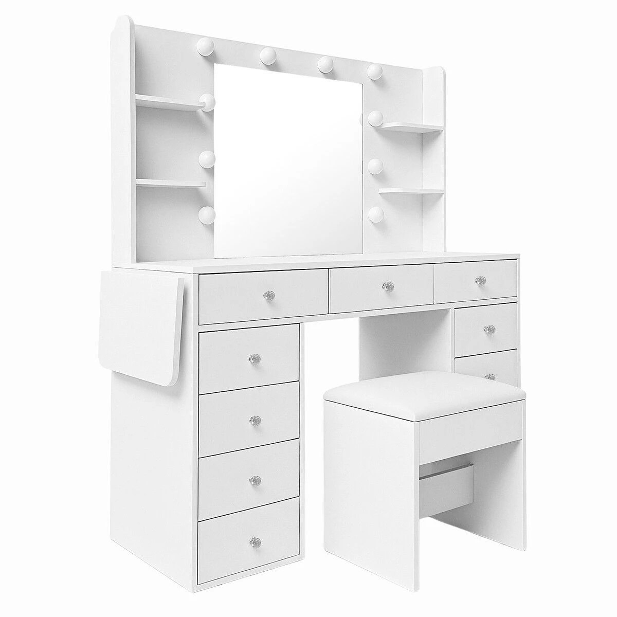 3 AUSWAY Luxury Makeup Vanity Table Hollywood Mirror Dressing Desk, 3 of 3