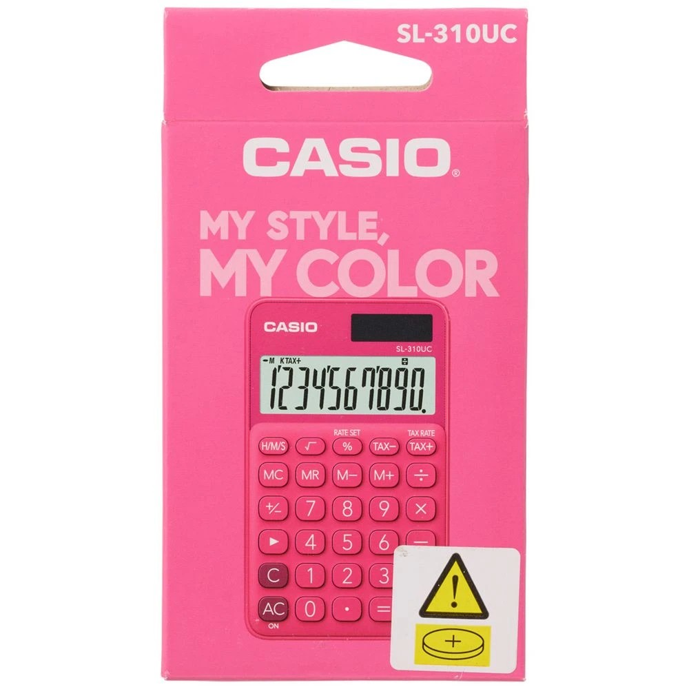 2 Casio 10 Digit Portable Calculator Pink SL31OUCRD, 2 of 4