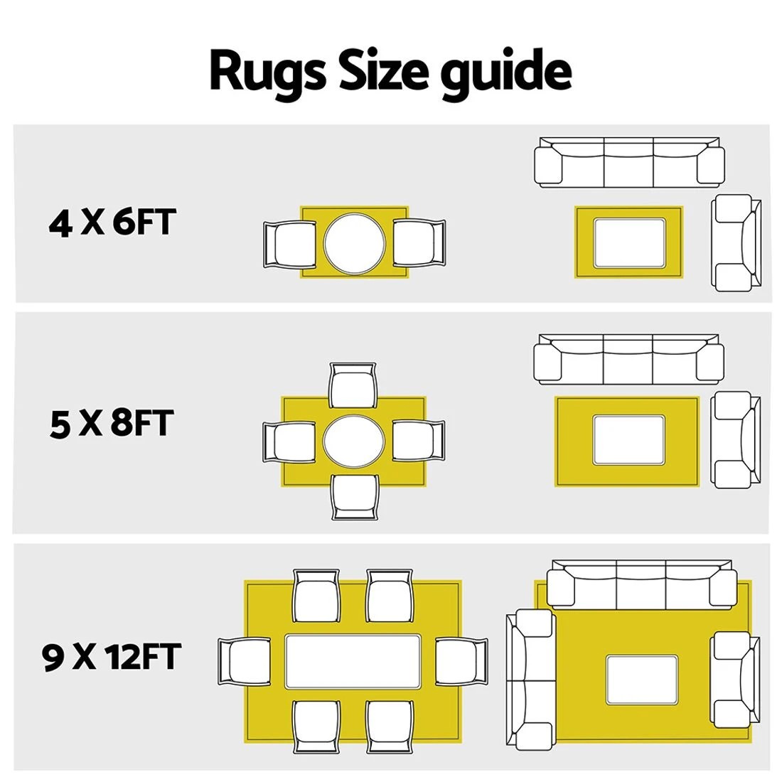 7 Gardeon Outdoor Rugs 274x366cm Large Carpet Reversible Area Mat PP Dual-Sided Patio Rug Greek Key - Grey, 7 of 8