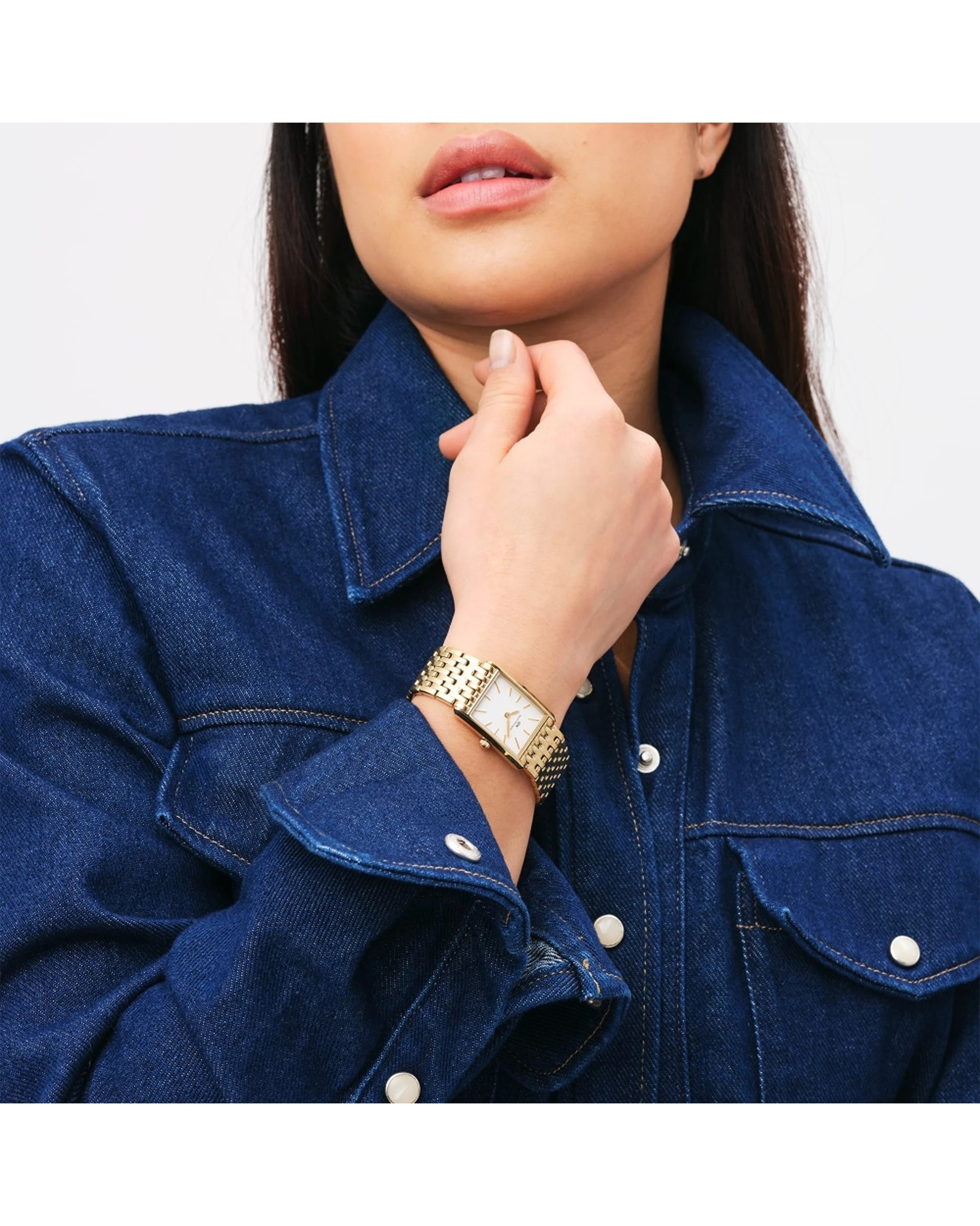 2 Daniel Wellington Bound Watch 32x22mm 9-Link Stainless Steel Gold Plated White Dial, 2 of 5