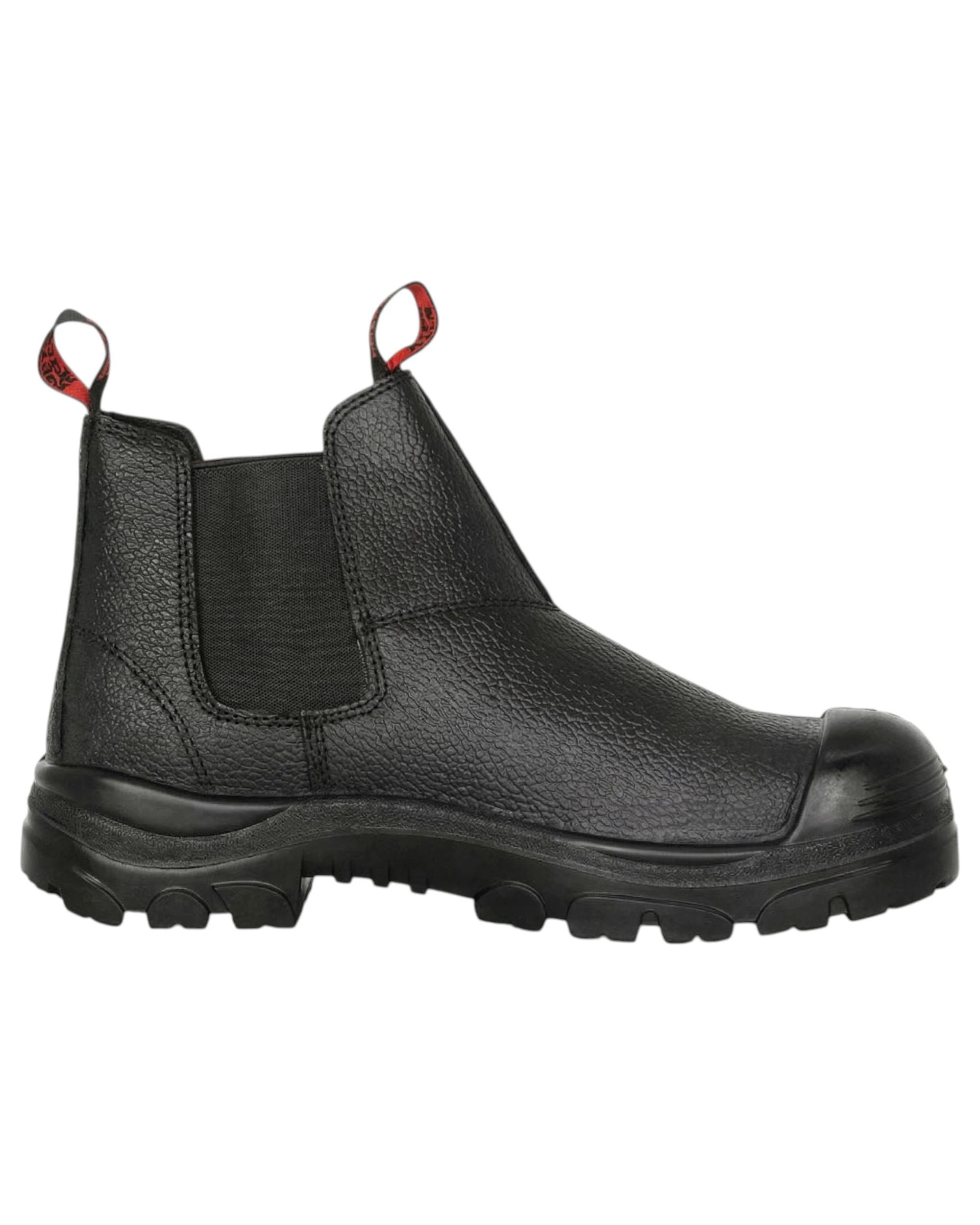 2 Hard Yakka Mens Grit Pull On Steel Toe Safety Black Boot BLACK, 2 of 5