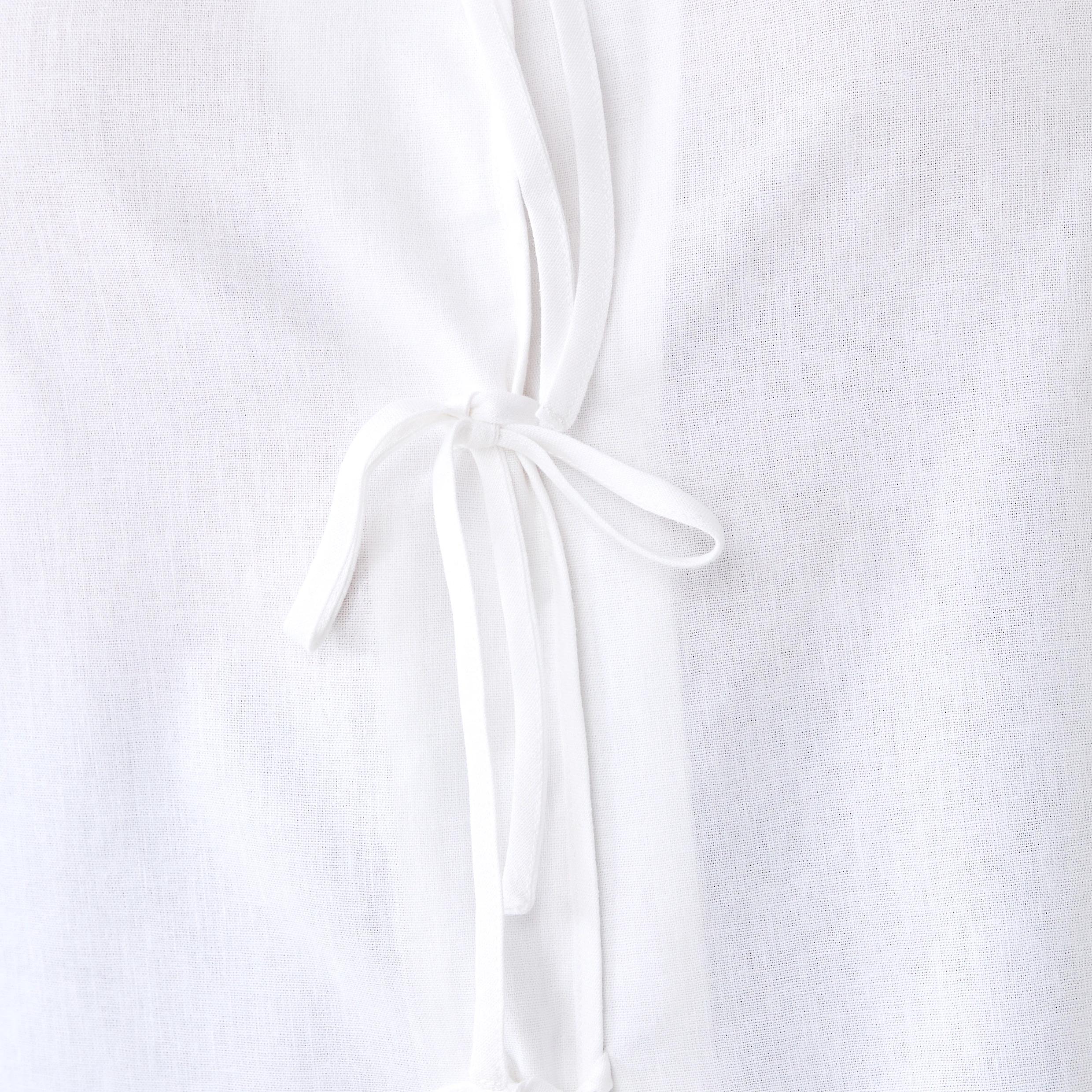 6 Curve Short Sleeve Tie Front Top White, 6 of 7