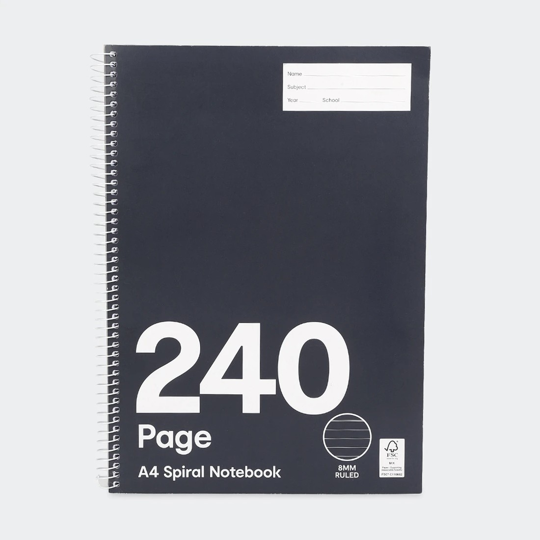 1 240 Page A4 Spiral Notebook - Black and White, 1 of 5