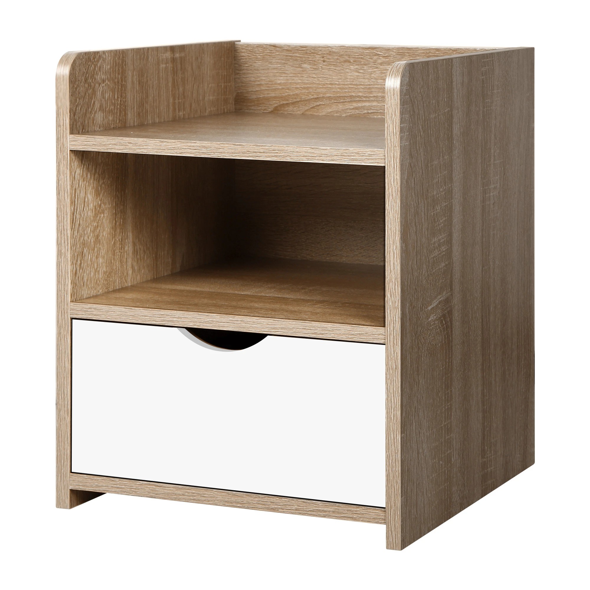 3 Alfordson Bedside Table Nightstand Storage Cabinet Side End Drawers - Oak, 3 of 10