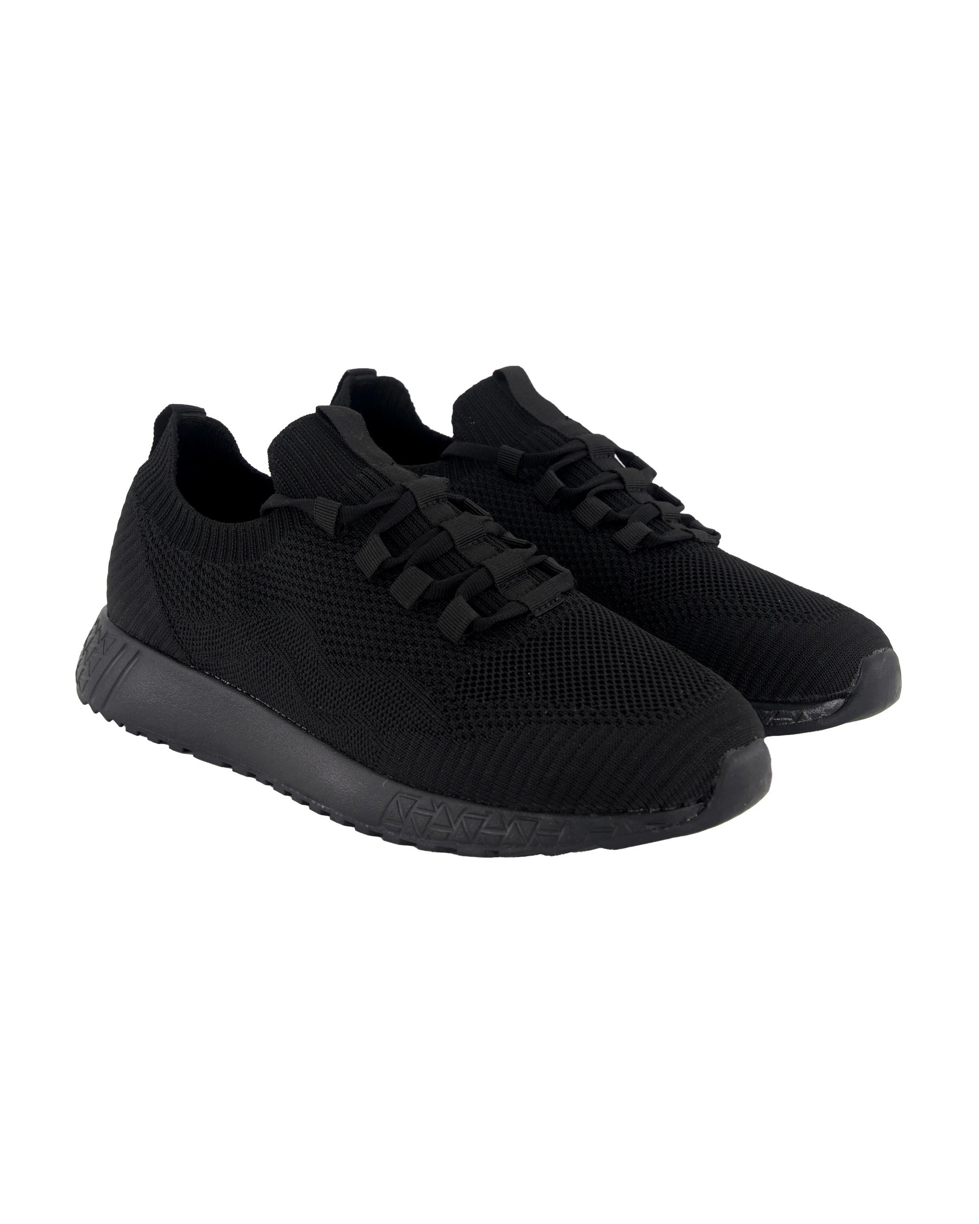 2 Knitted Lace Up Sneakers Black, 2 of 5