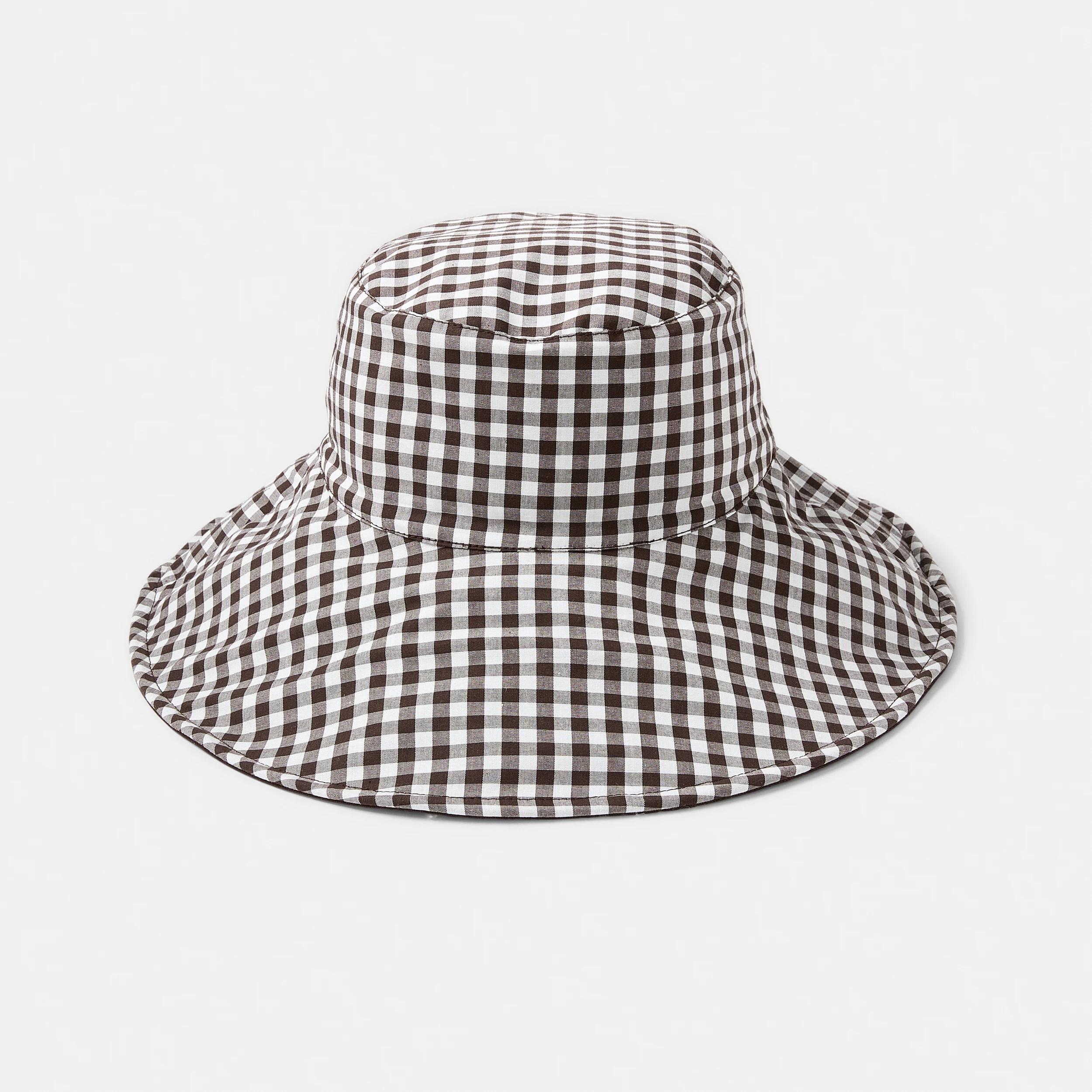 1 Wide Reversible Bucket Hat Choc Ging, 1 of 4