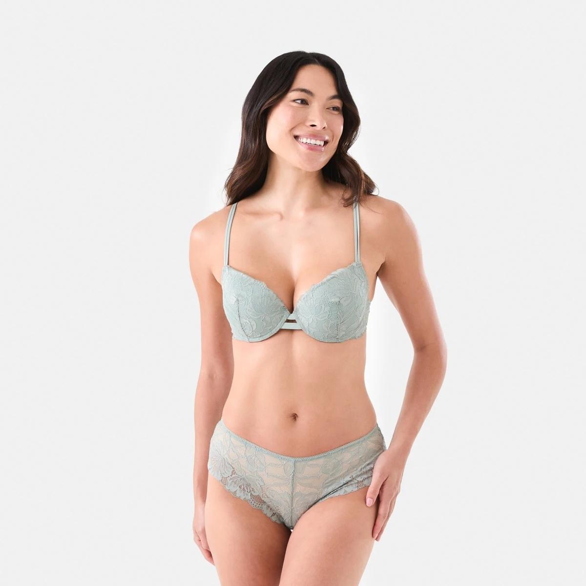 4 Co-ordinated Bloom Lace Briefs Ice Grn, 4 of 4