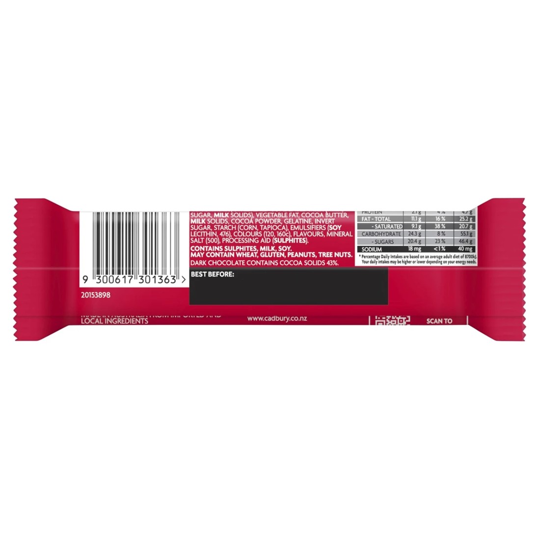 2 Cadbury Cherry Ripe Bar 44g, 2 of 2