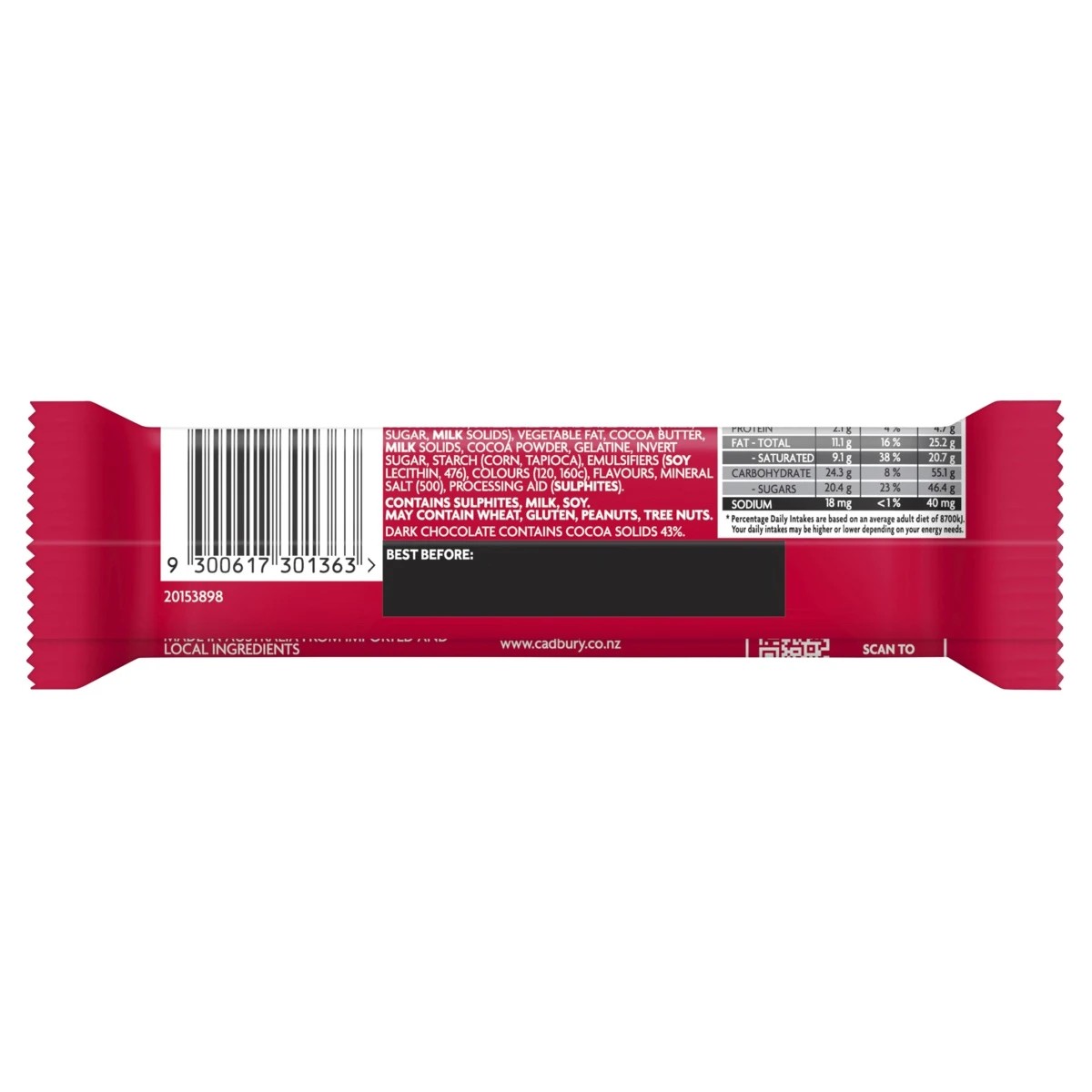 2 Cadbury Cherry Ripe Bar 44g, 2 of 2