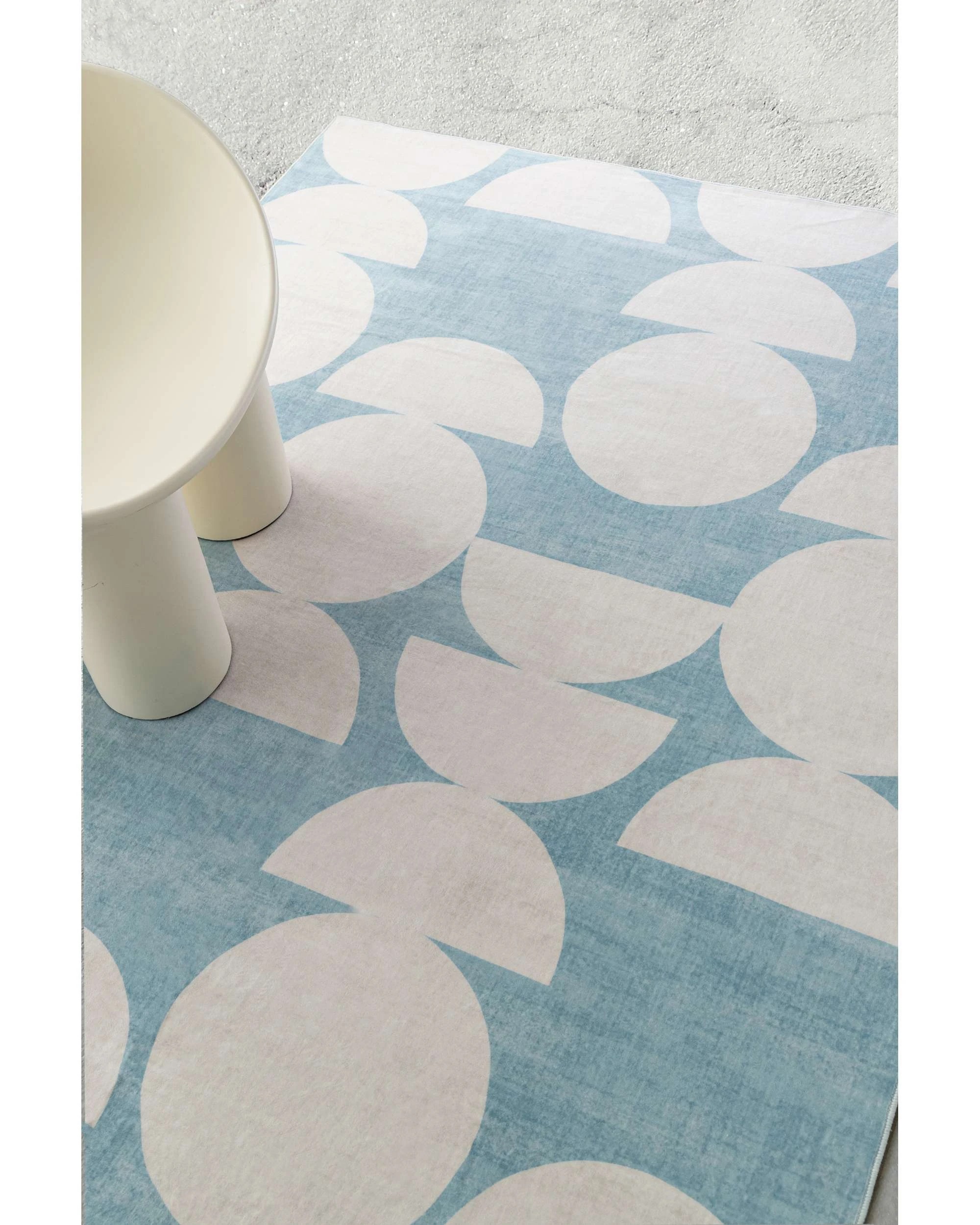 3 Loopsie Malabou Half Moons Printed Washable Rug-370cm x 270cm - Blue, 3 of 7
