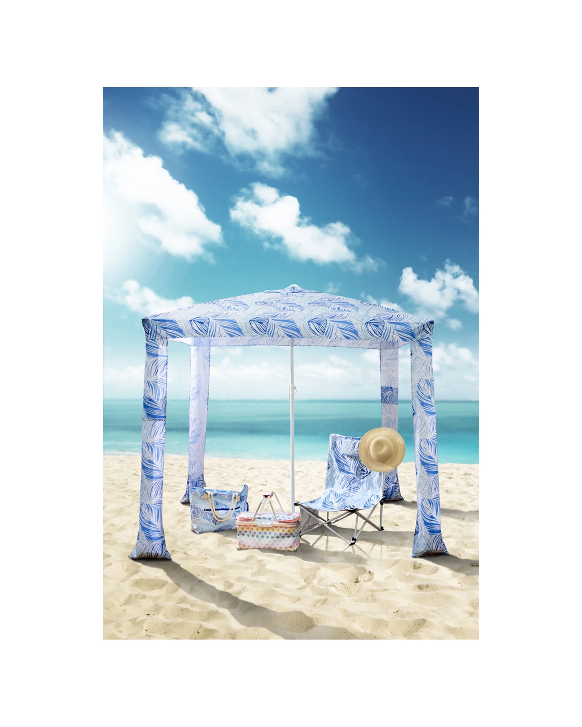 7 Porta Oceana Picnic 58cm Bag Travel Storage Water Resistant Multiple Pock Coastal - Pattern, 7 of 7
