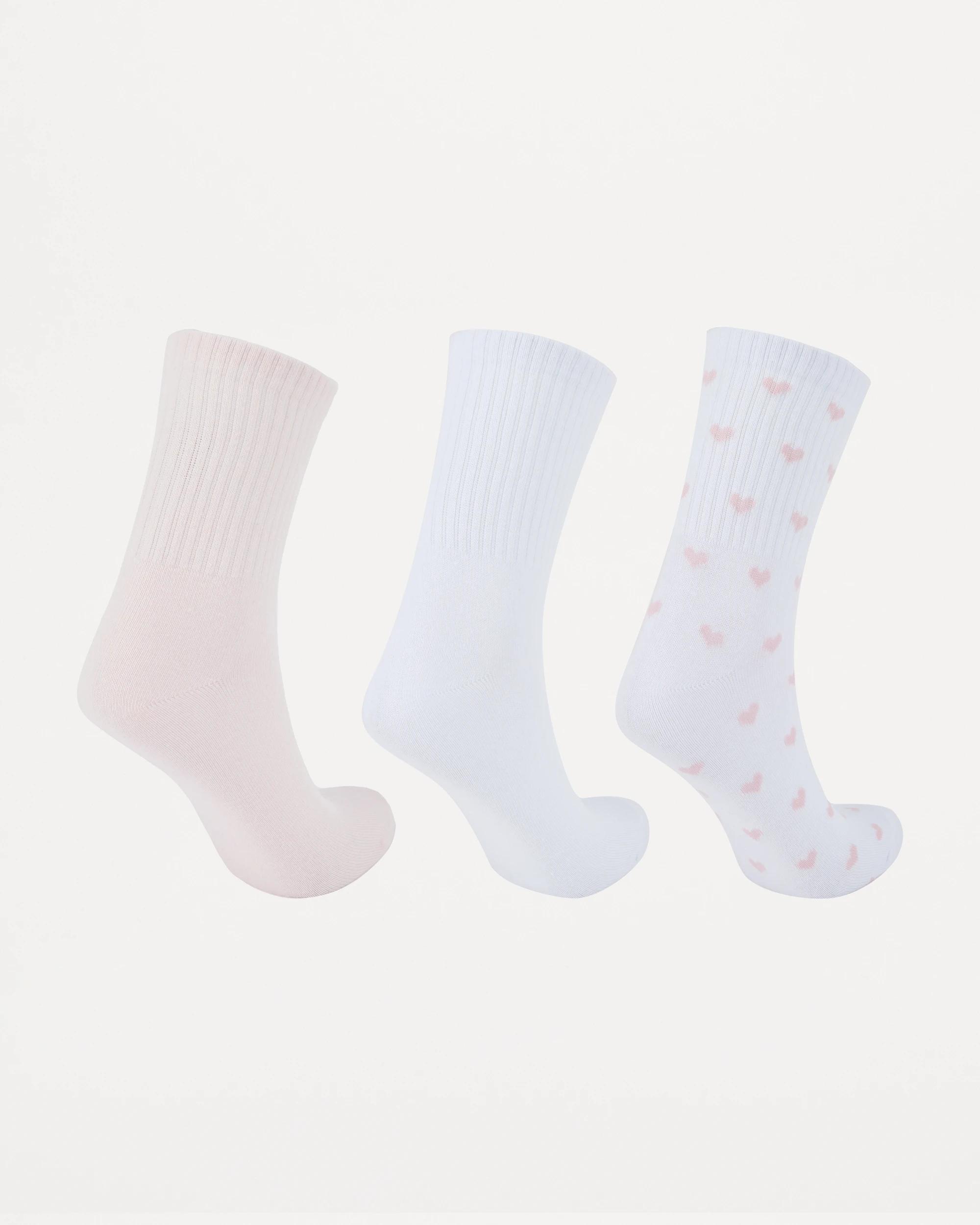 2 3 Pack Rib Quarter Crew Socks Angel, 2 of 3