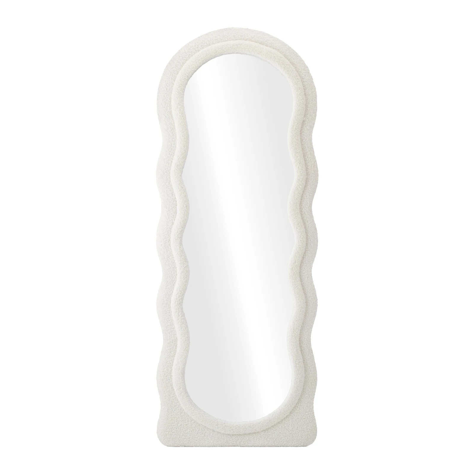 7 Oikiture Full Length Mirror 180cm Boucle Floor Standing Mirrors Dressing Makeup - White, 7 of 9