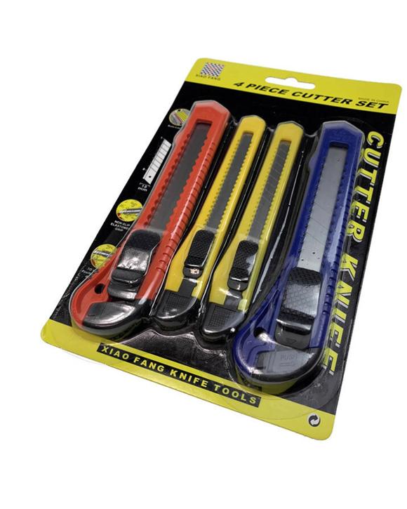 BR Home 4pcs Box Cutter Retractable Blade Snap Off Razor Durable