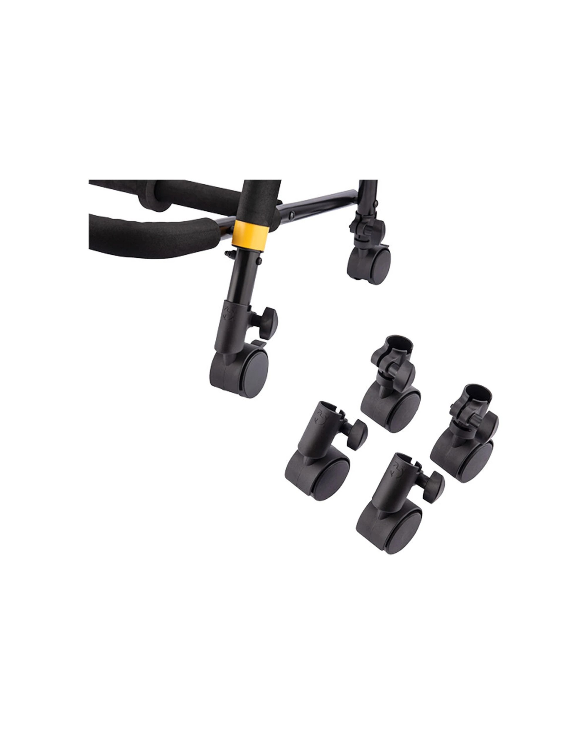 4 Hercules Plus Expandable Multi-Rack For Guitar & Bass With Caster Wheels - Black, 4 of 4