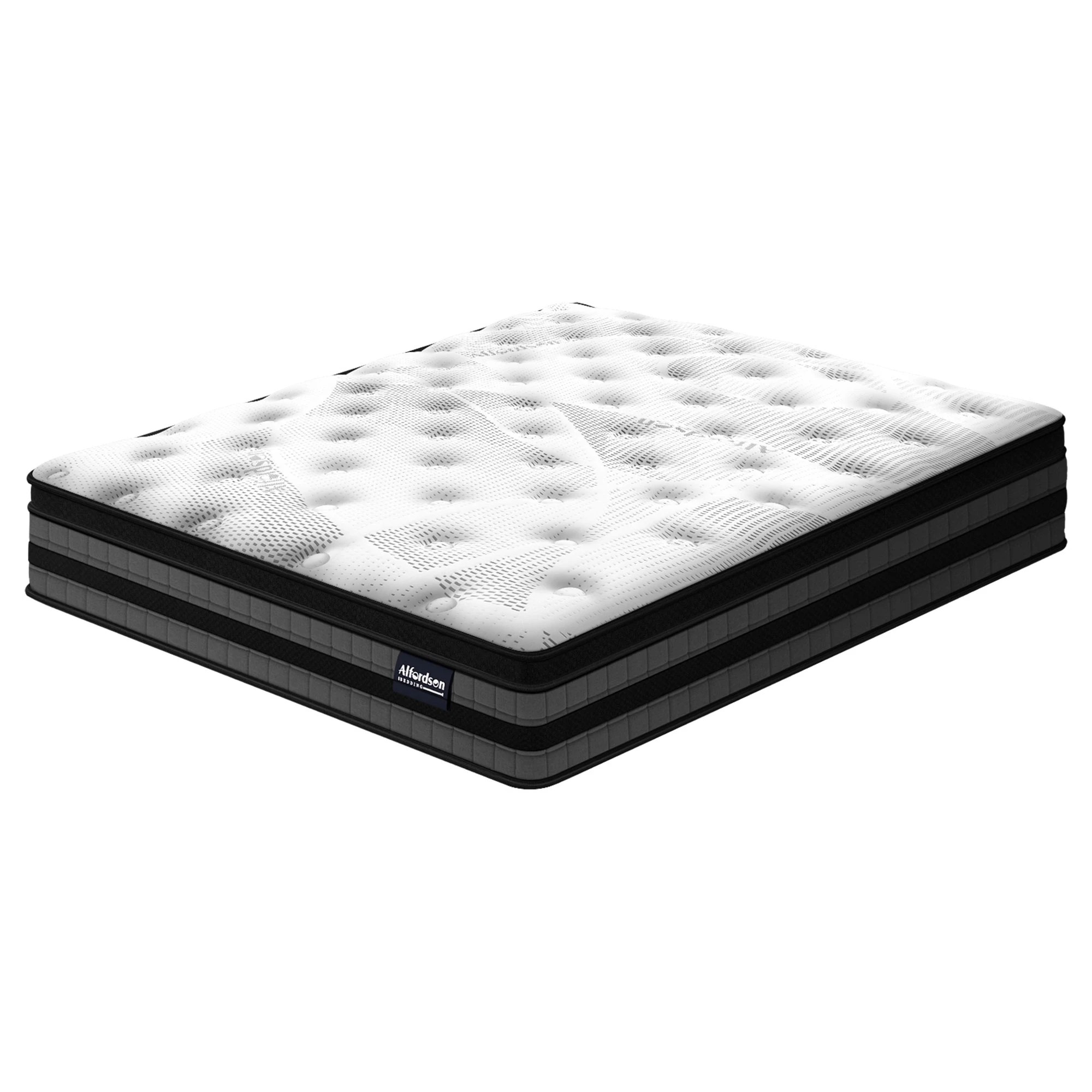1 Alfordson Mattress Euro Top 22CM Bonnell Spring Medium Firm Bed - King Single Bed, 1 of 9