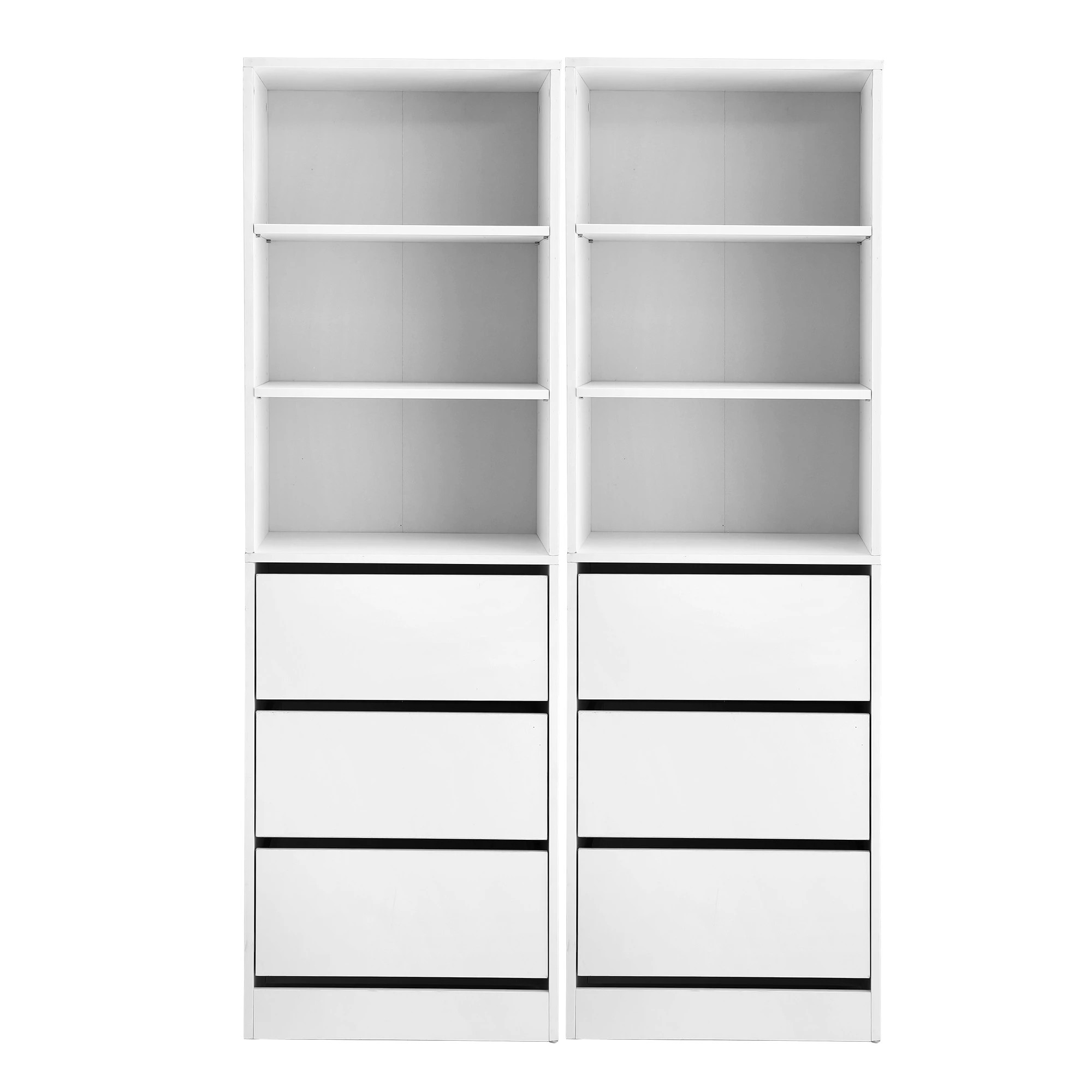 7 Artiss 2x Chest of 3 Drawers Tallboy Cabinet - White, 7 of 7