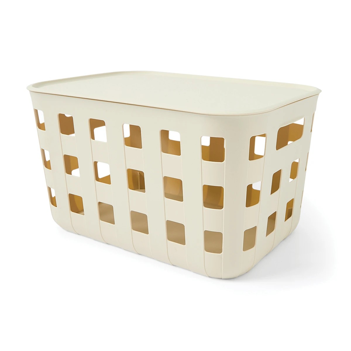 2 18L Rectangle Trellis Basket with Lid - Beige, 2 of 10