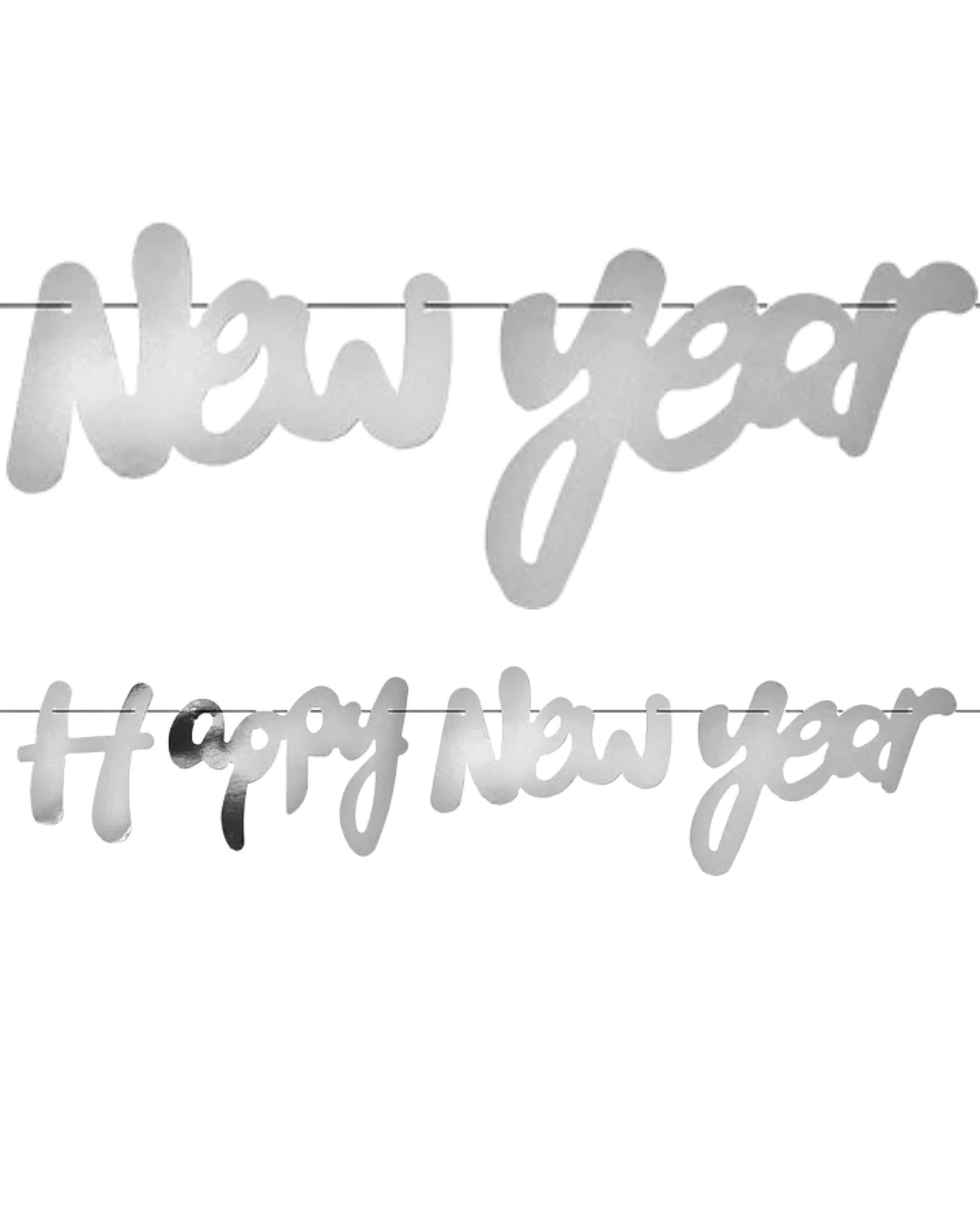 1 JD Party Happy New Year Foil Letter Banner 5m - Silver, 1 of 1