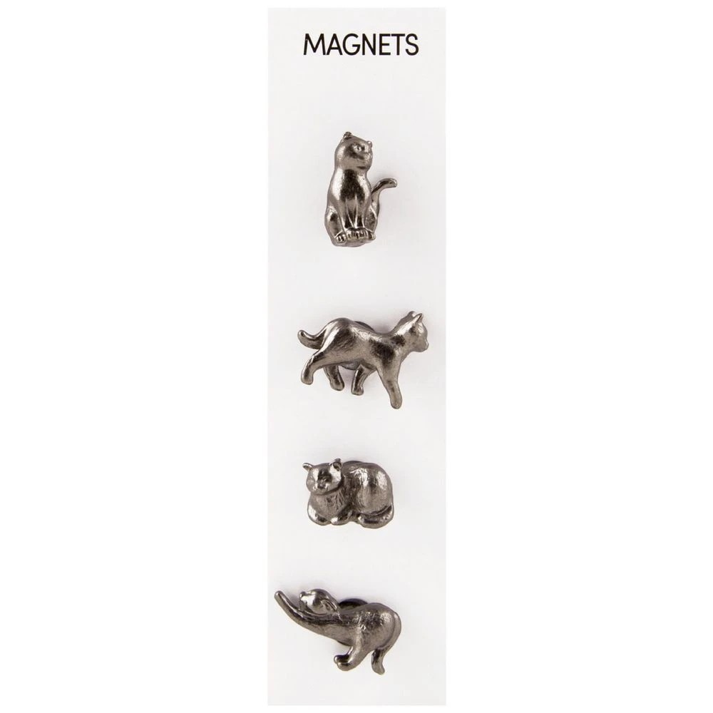 1 Three By Three Cast Metal Magnets Cats 4 Pack, 1 of 1
