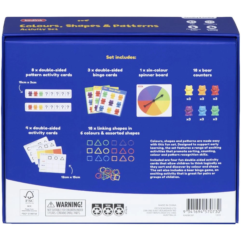4 Kadink Colours, Shapes & Patterns Activity Set, 4 of 4