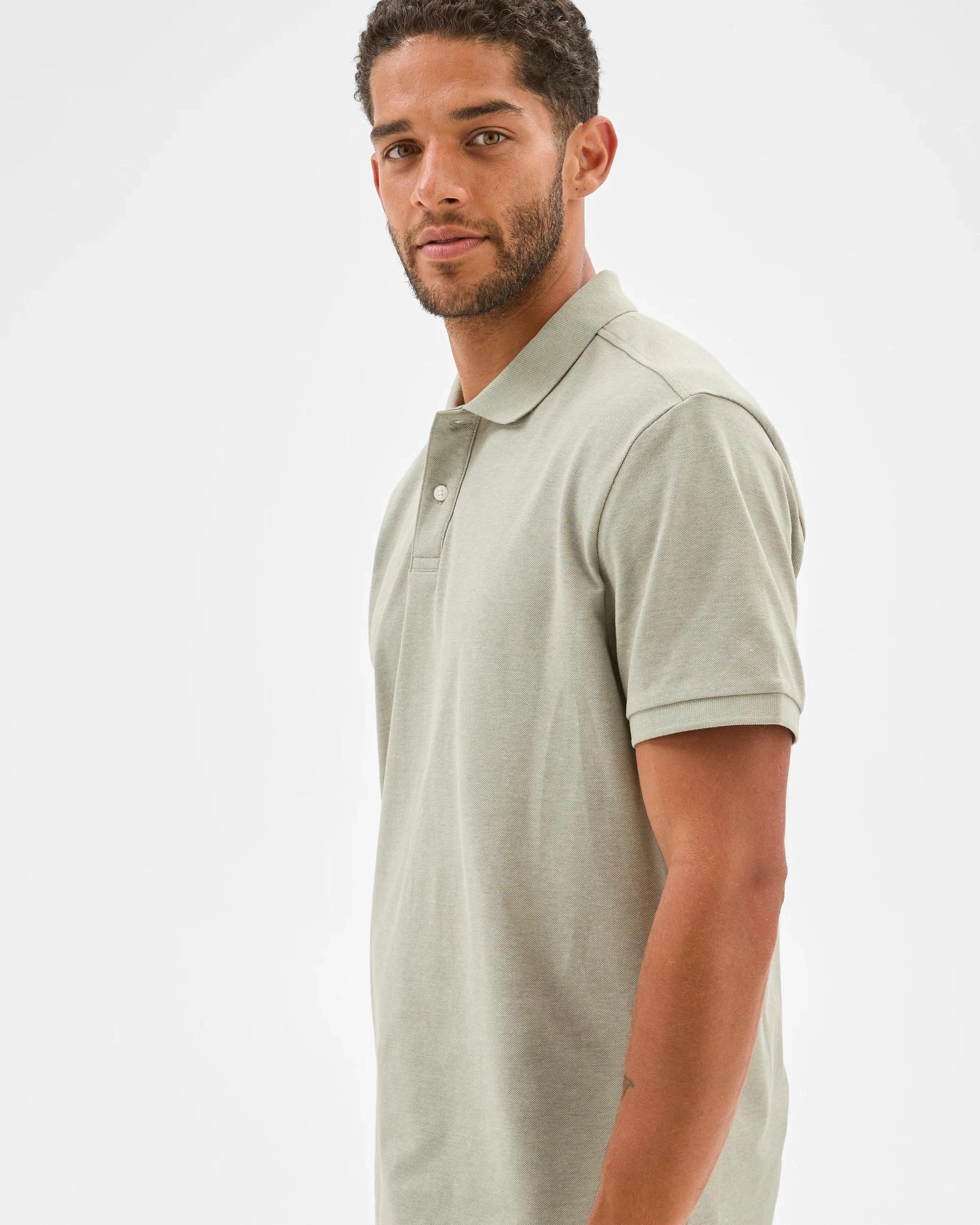 4 Target Australian Cotton Rich Pique Polo Top LIGHT GREEN MARLE, 4 of 6