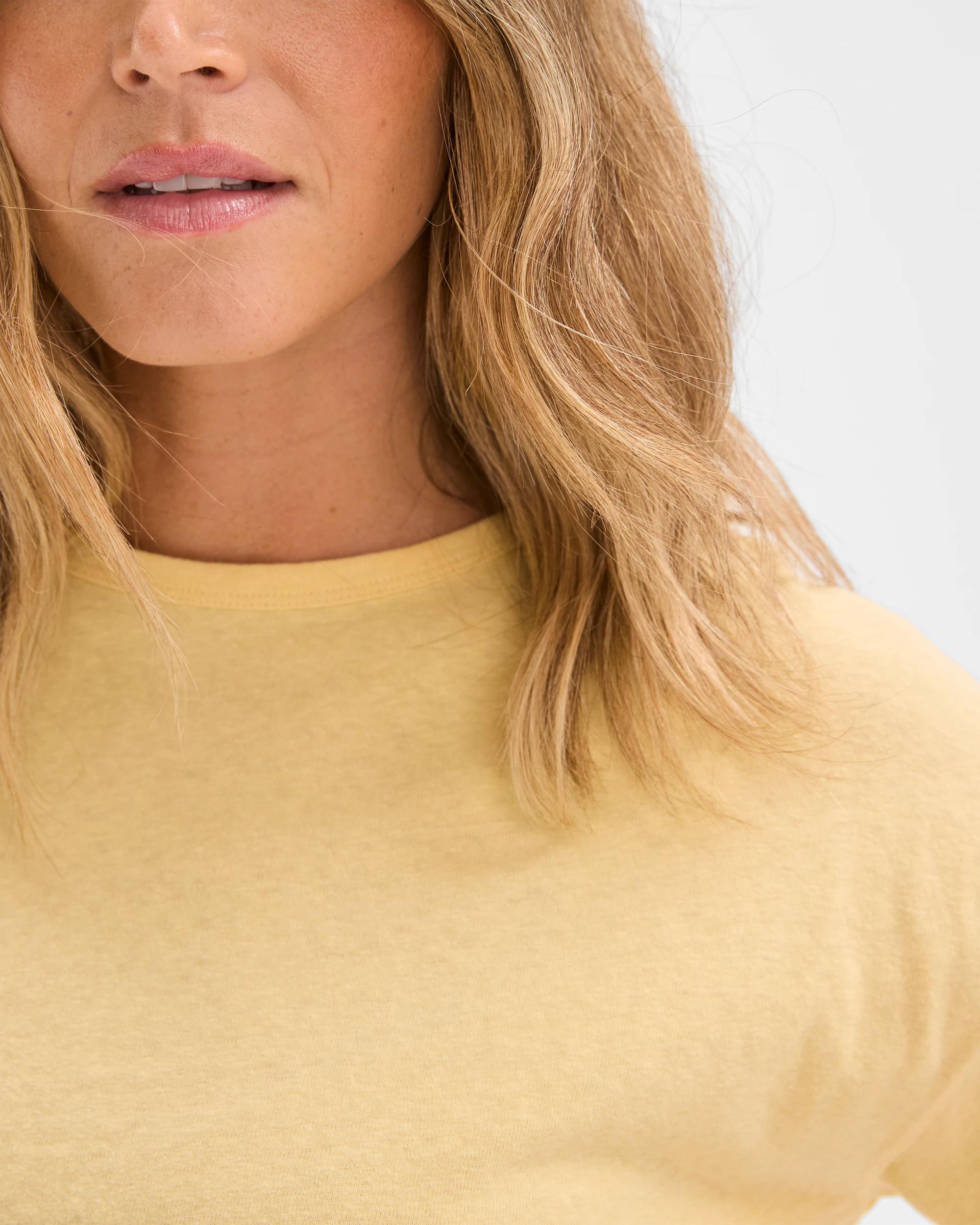 3 Target Woman Australian Cotton Long Sleeve Relaxed Slub T-Shirt BUTTER LEMON, 3 of 6