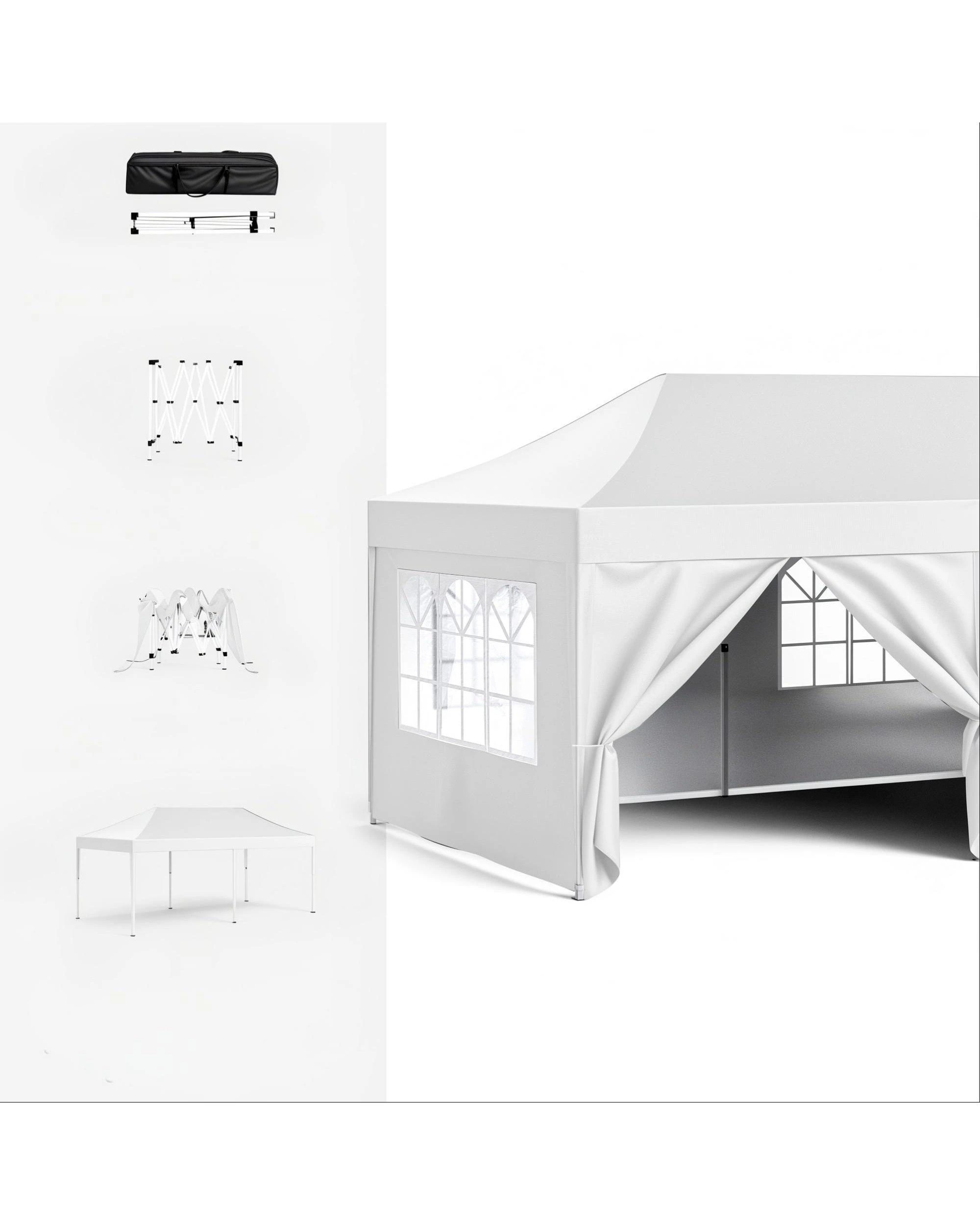 2 Advwin 3×6m Pop Up Canopy Tent with 6 Sidewalls - White, 2 of 7