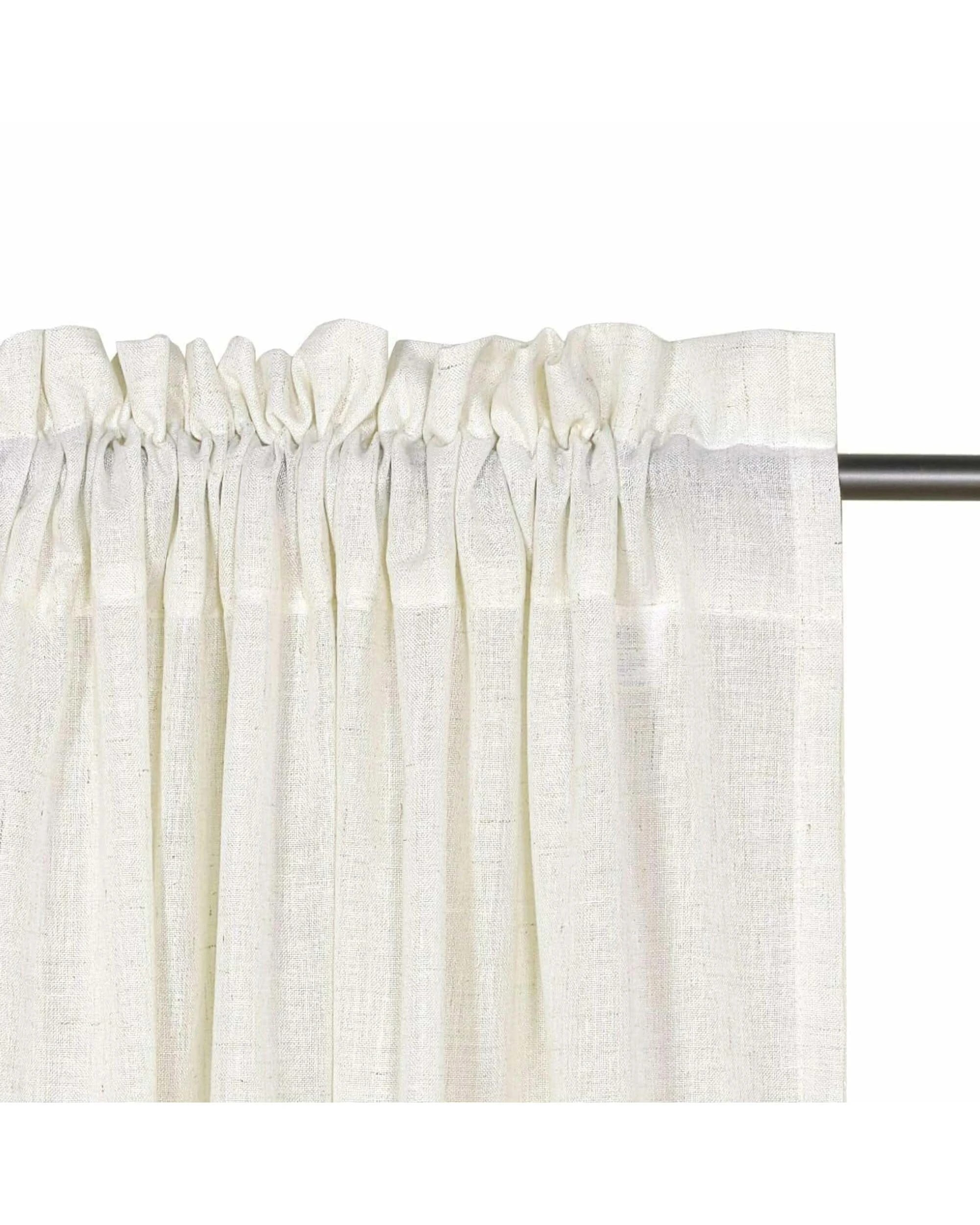 2 Smarcute Linen Blended Rod Pocket Curtain - 2X 132x243cm - Natural, 2 of 4