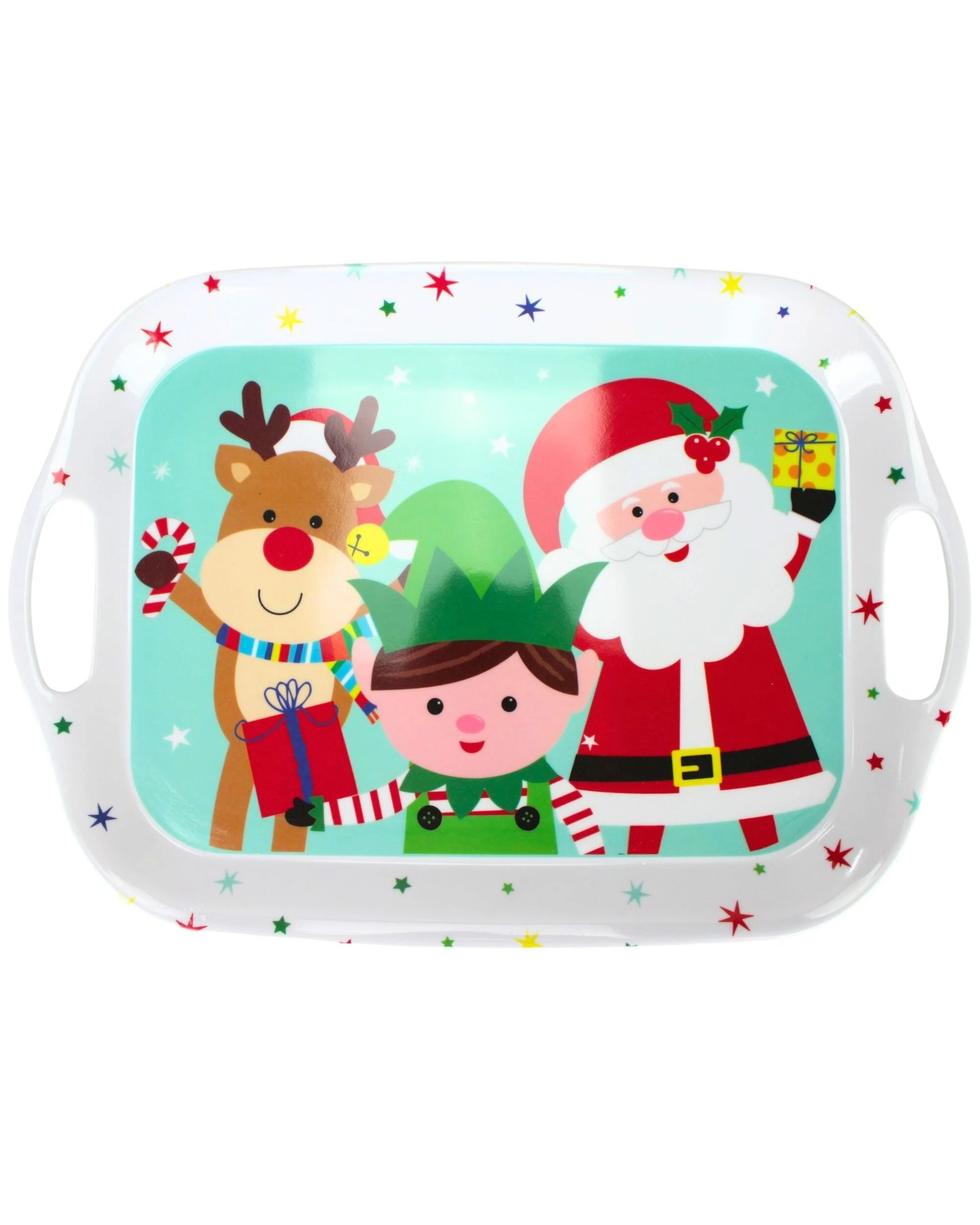 1 Artwrap Santa's Friends Melamine Serving Tray - Multi, 1 of 3