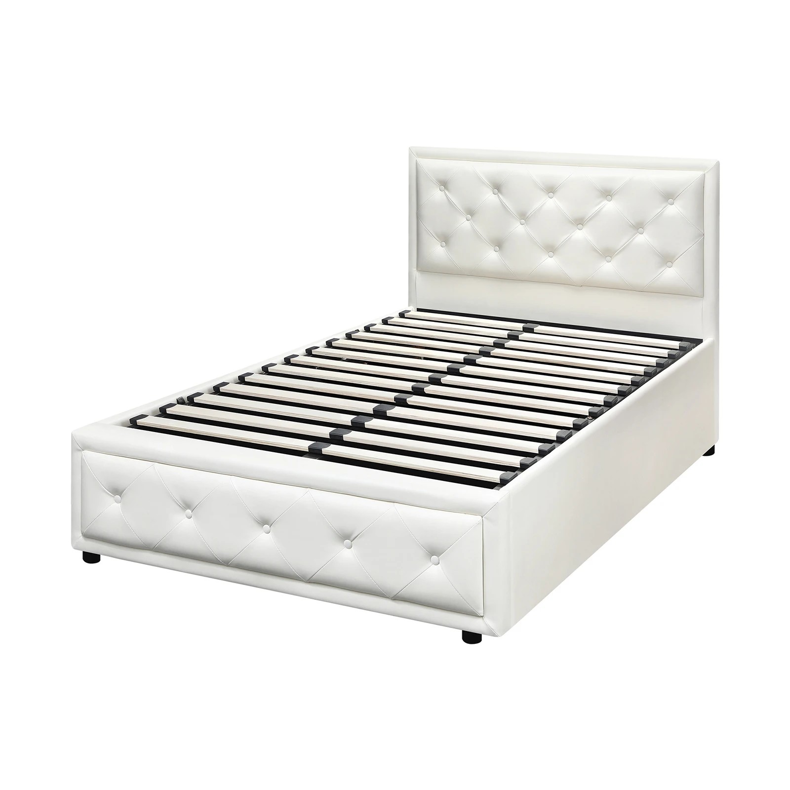 9 Oikiture King Single Bed Frame Gas Lift Base With Storage Enzo
 - White, 9 of 10