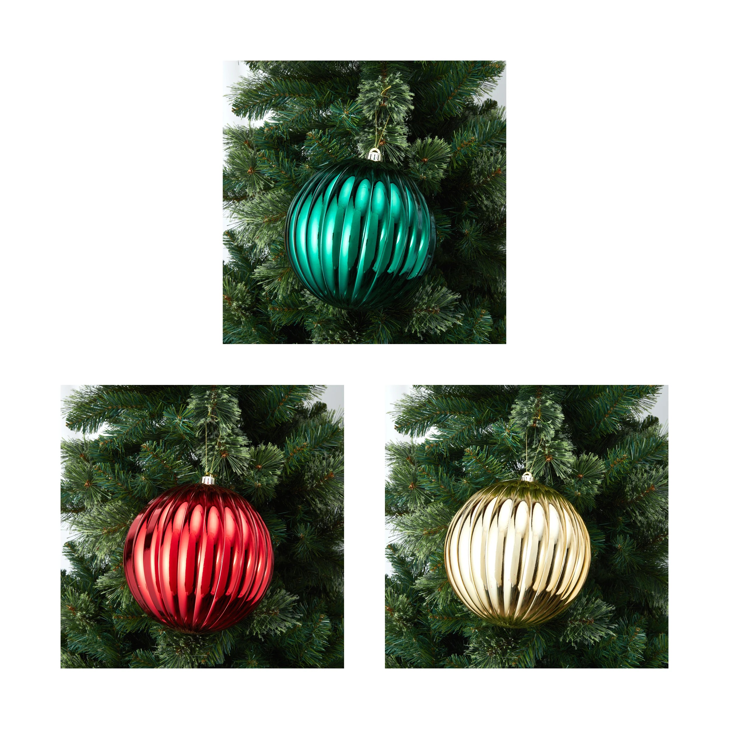 6 6 Pack 20cm Traditional Baubles, 6 of 7