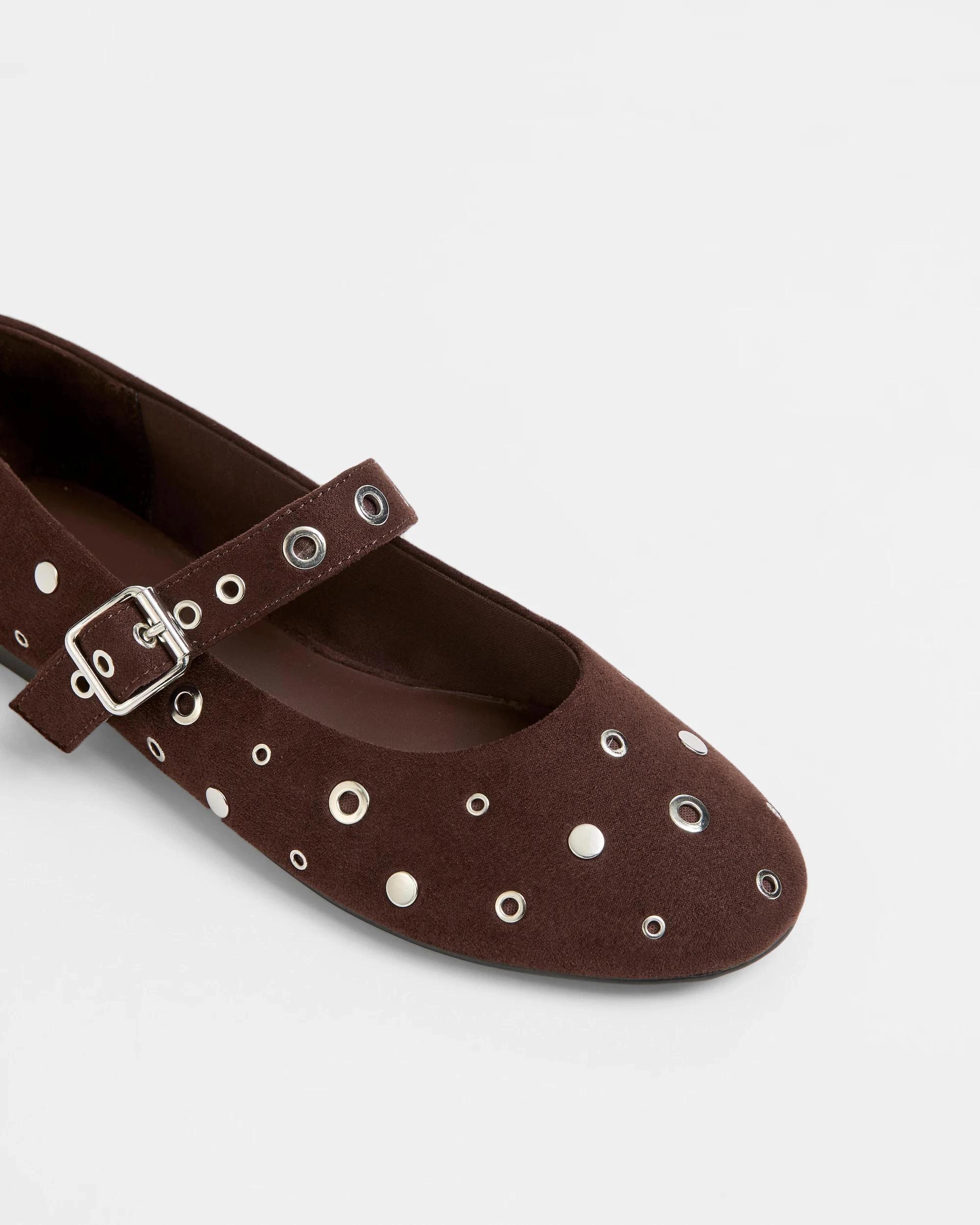 3 Target Woman Eyelet Ballet Flat - Ava CHOCOLATE, 3 of 3