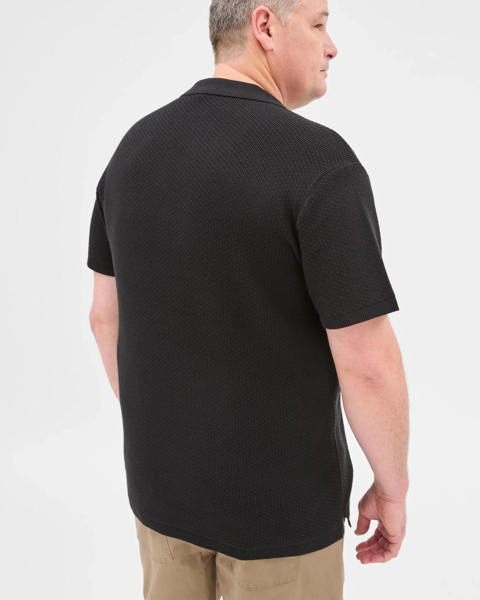 5 Target Plus Size Australian Cotton Knitted Polo Top BLACK, 5 of 6