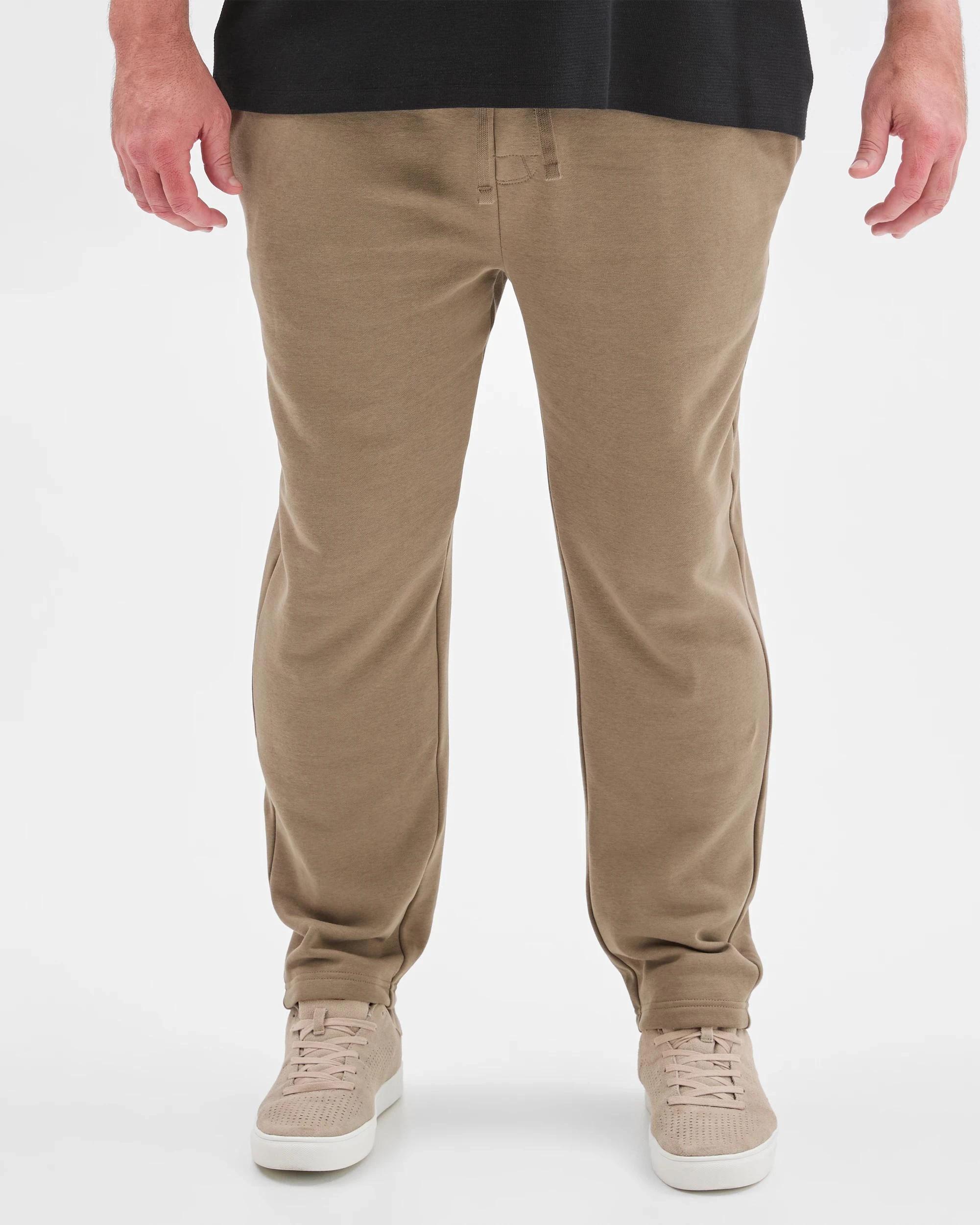 4 Target Man Plus Plus Size Australian Cotton Blend Non Cuffed Trackpants MUSHROOM, 4 of 6