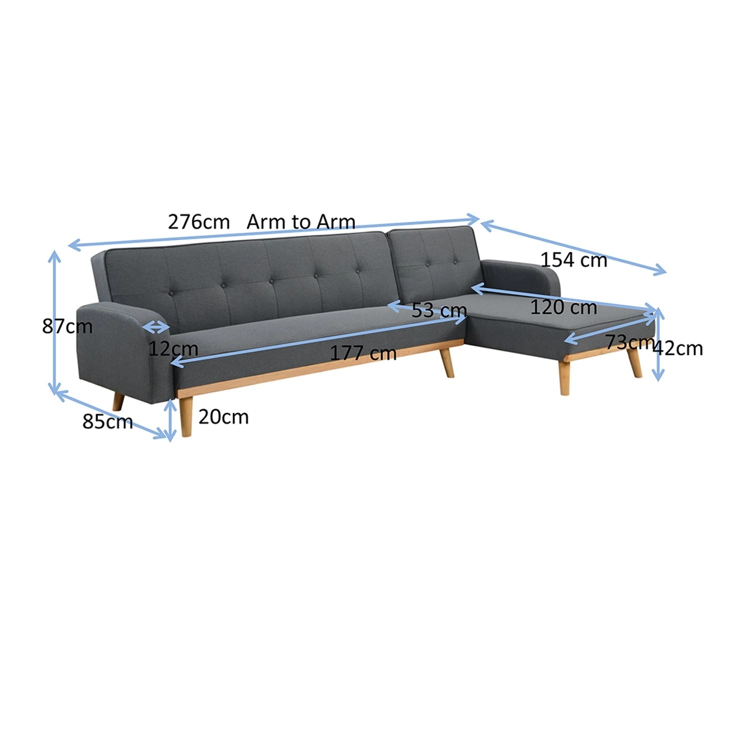 8 Foret 3seater Sofa Lounge Convertible Couch Furniture Ottoman Chaise Recliner L Shaped, 8 of 10