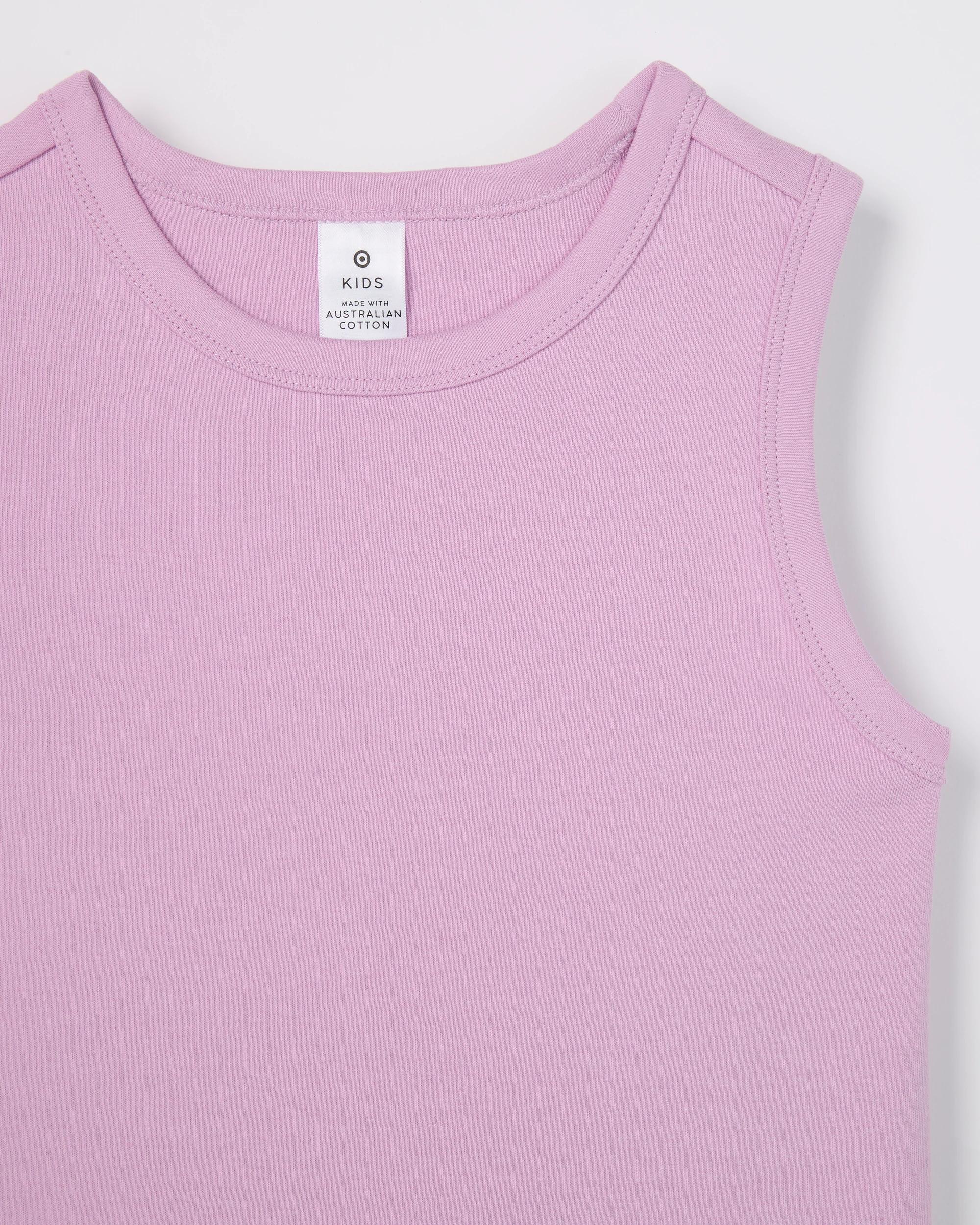 2 Target Kids Australian Cotton Essential Interlock Tank Top LILAC, 2 of 2