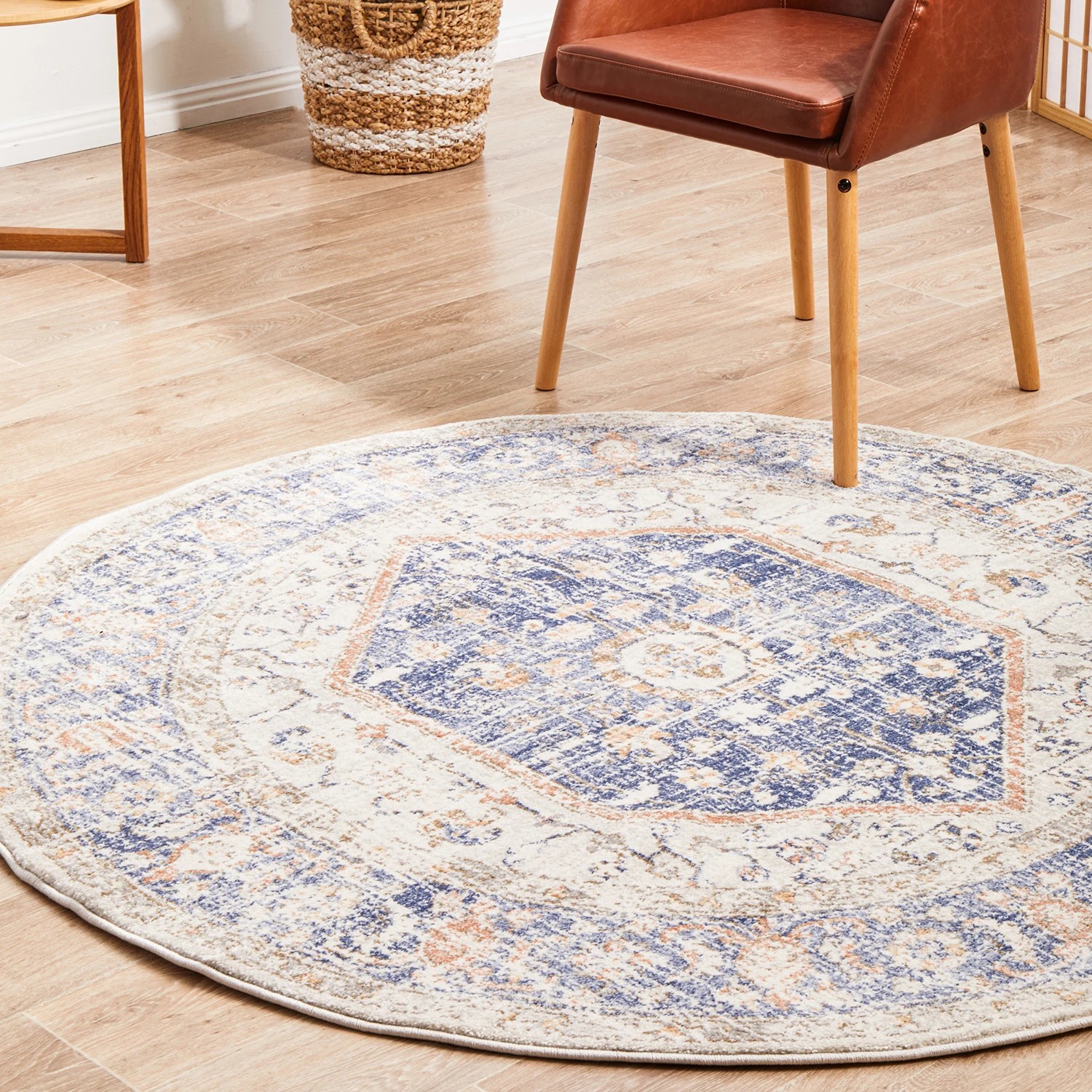 3 Common Ground Rugs Elite Lorissa 240x240cm - Large Round Power Loomed Pet Friendly Rug - Natural, 3 of 9