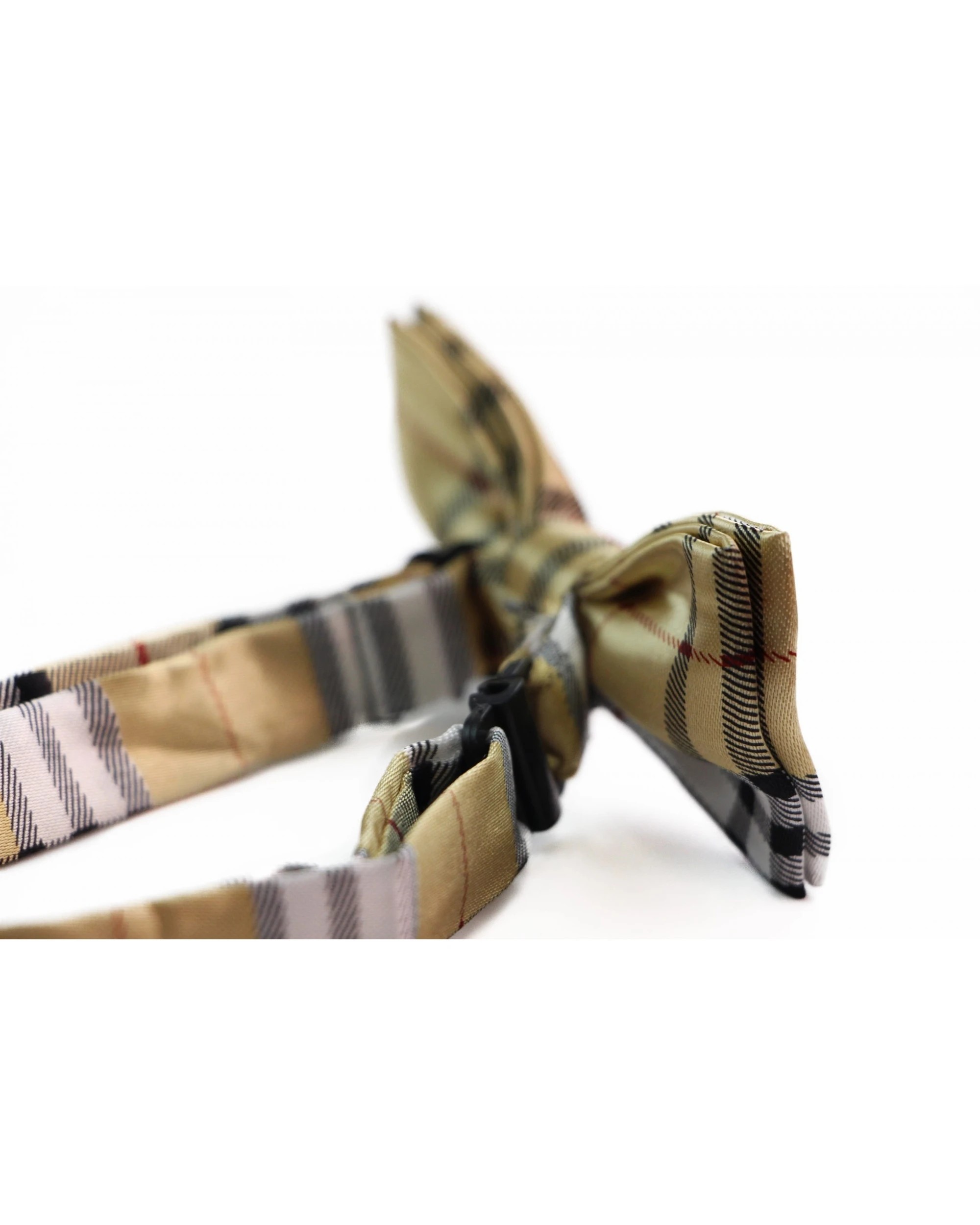 2 Zasel Boys Gold, Black, Red & White Plaid Patterned Bow Tie - Multi, 2 of 4