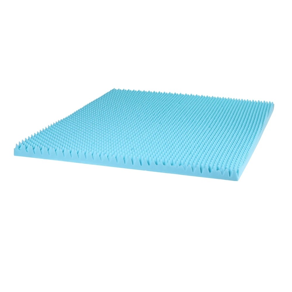 1 Giselle 8cm Memory Foam Mattress Topper Gel Egg Crate Foam Bamboo Queen - Blue, 1 of 9