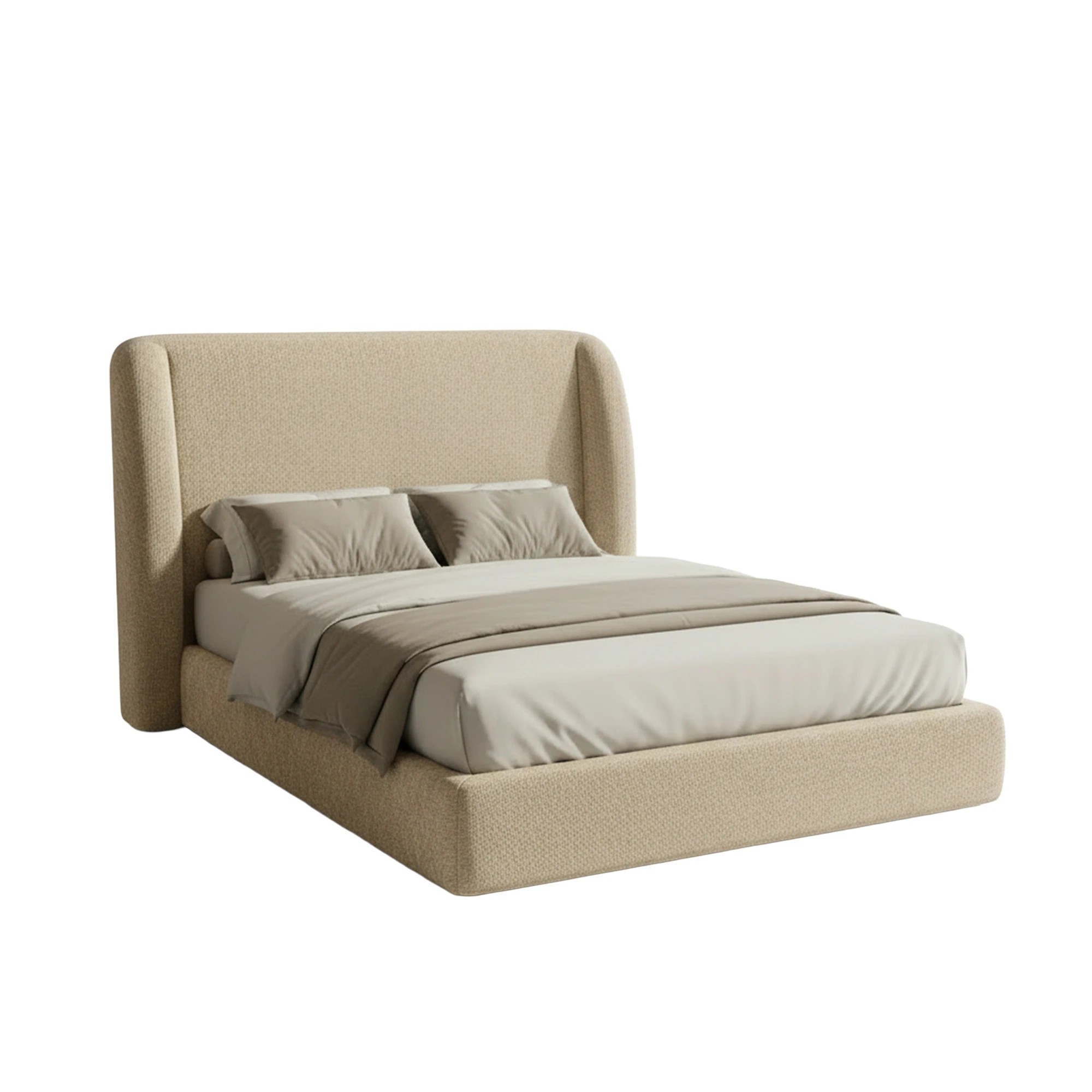 2 Milano Urbana Luxe Tool Free Bed Frame Double - Beige - Beige, 2 of 4