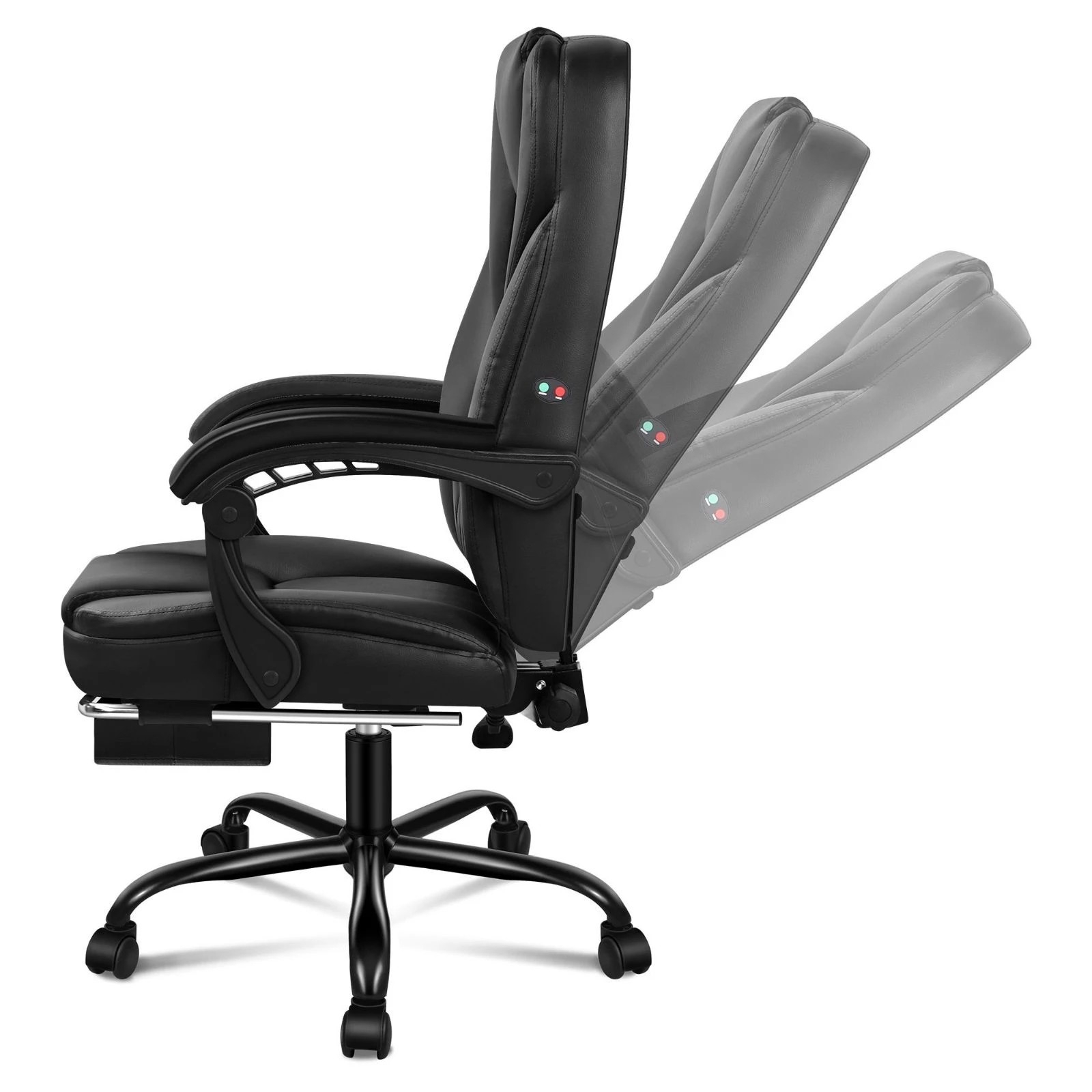 5 Alfordson Massage Office Chair Executive Recliner Gaming Computer Leather Seat - Black, 5 of 10