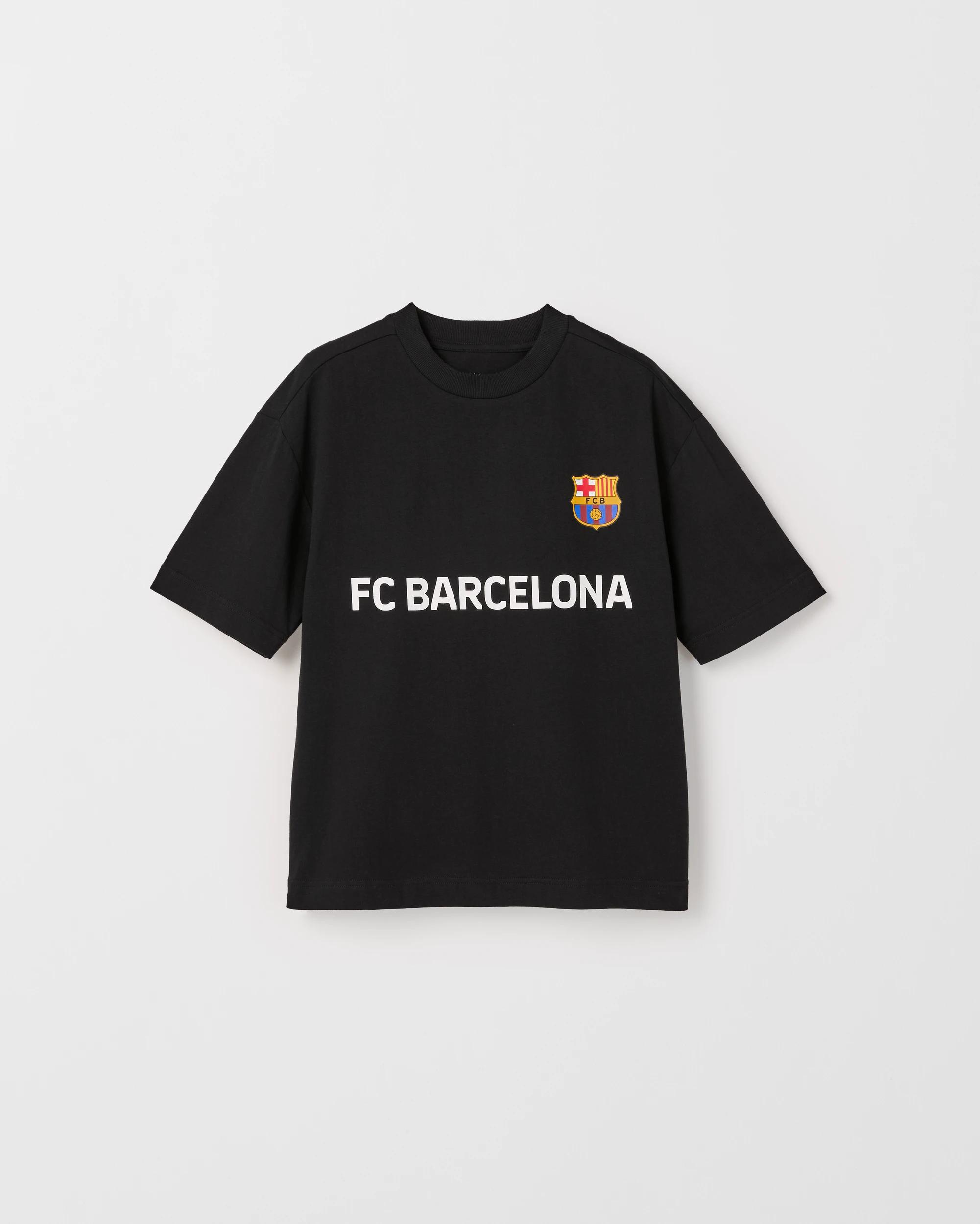 5 UEFA Champions League Barcelona FC Australian Cotton Oversized T-Shirt BLACK, 5 of 6