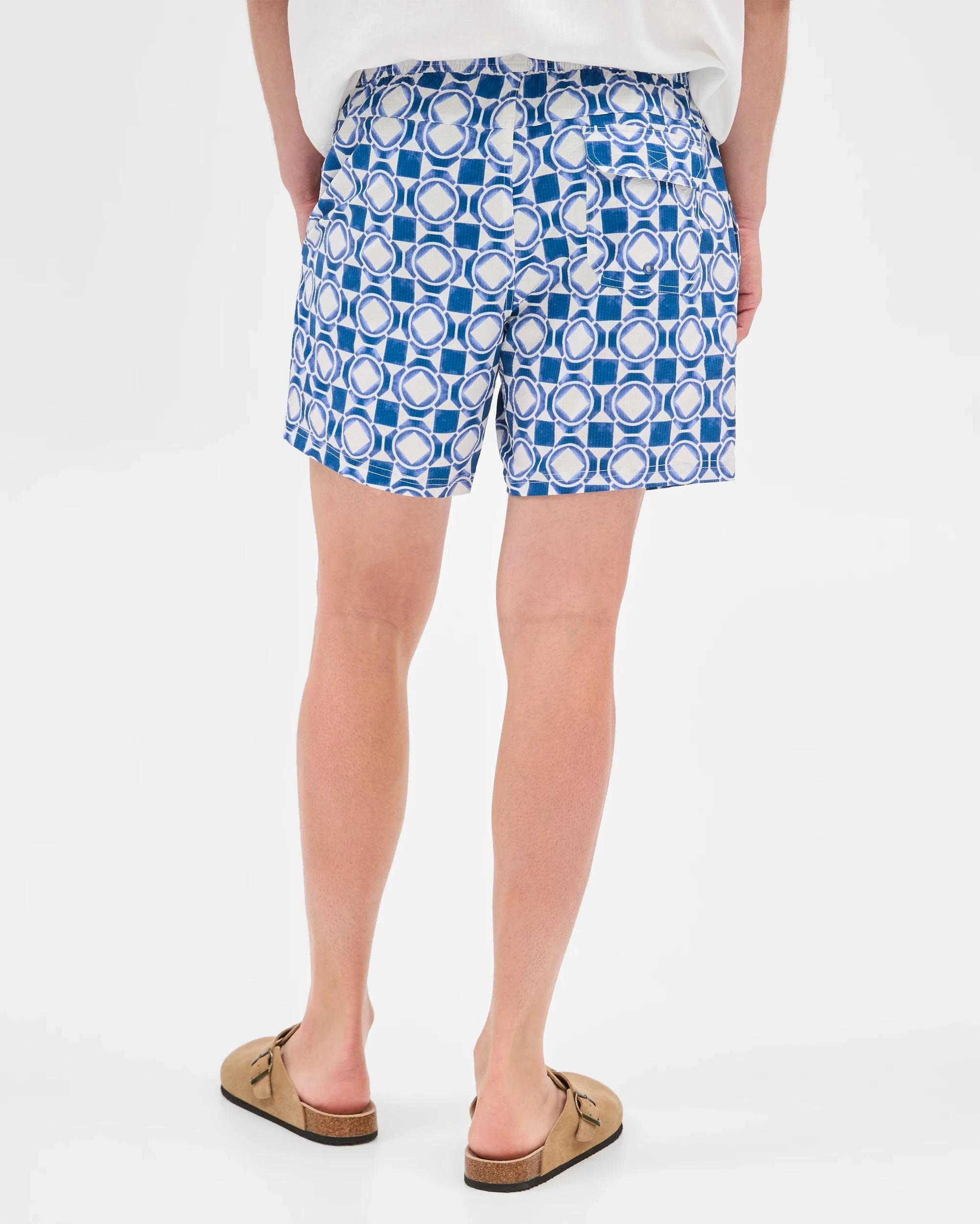 4 Target Seersucker Tile Print Swim Boardshorts BLUE, 4 of 7