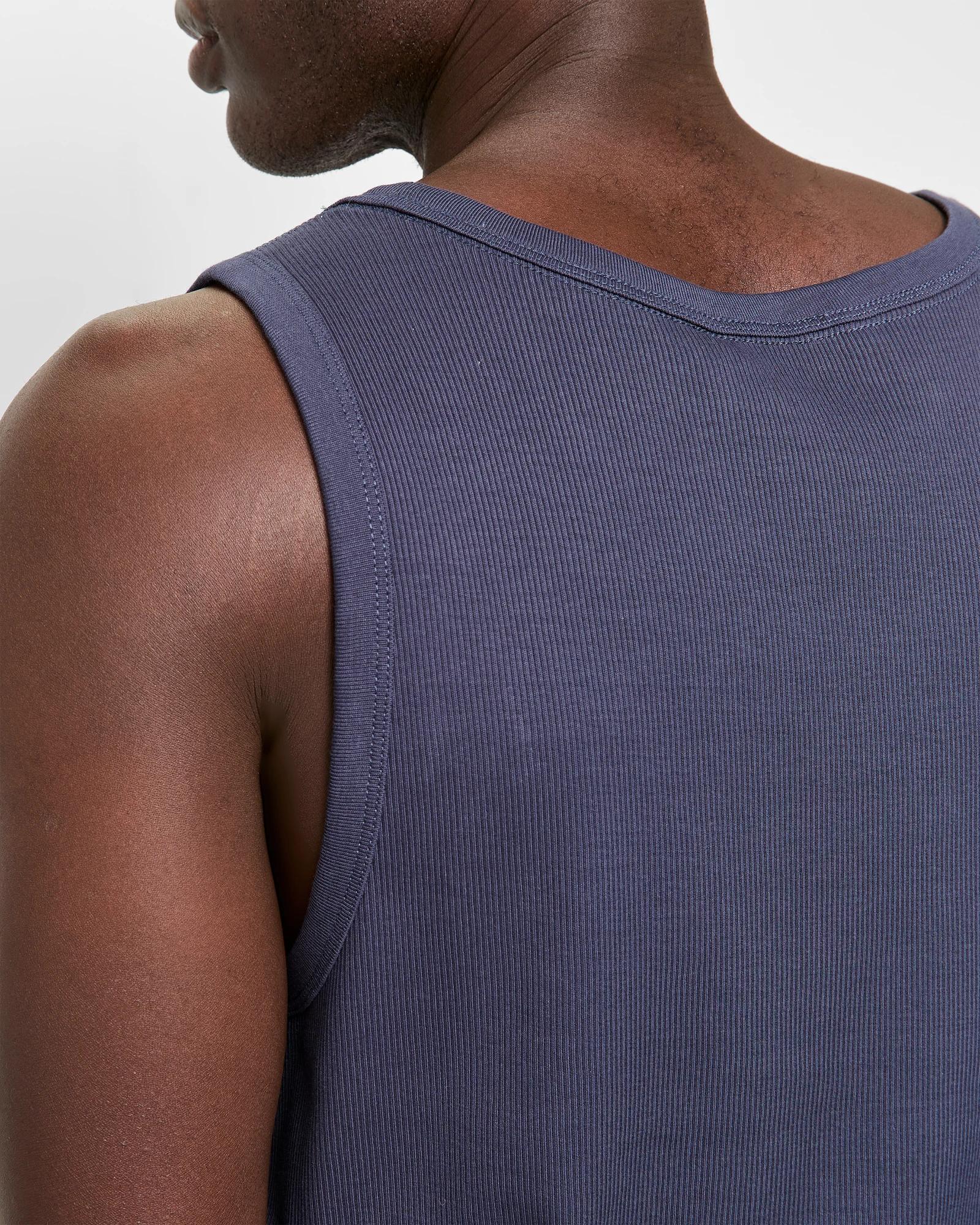 5 Australian Cotton Rib Tank Top - Commons NAVY, 5 of 6