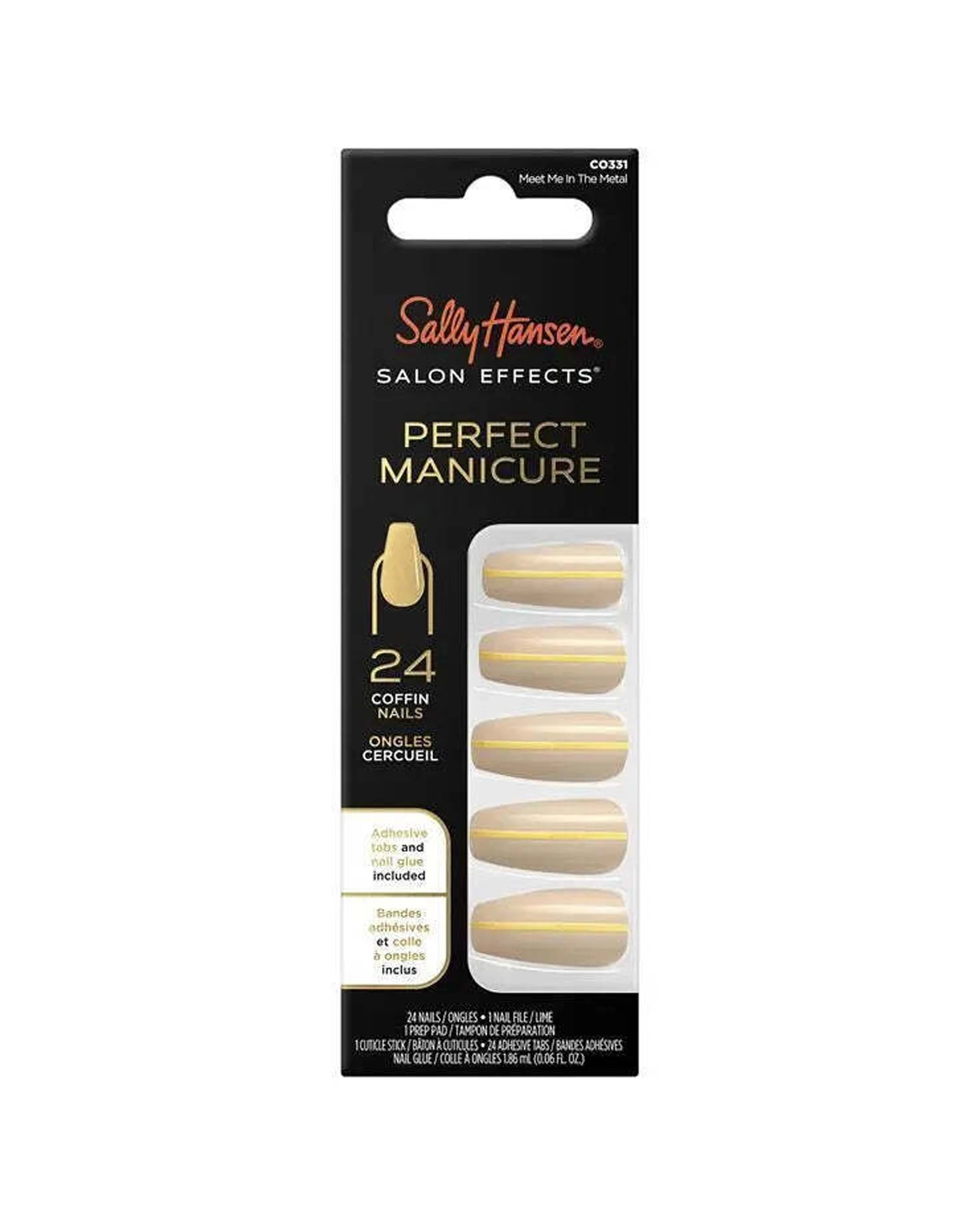1 Sally Hansen 24pc Salon Effects Perfect Manicure Set Press-On Coffin Nails - Multi, 1 of 3