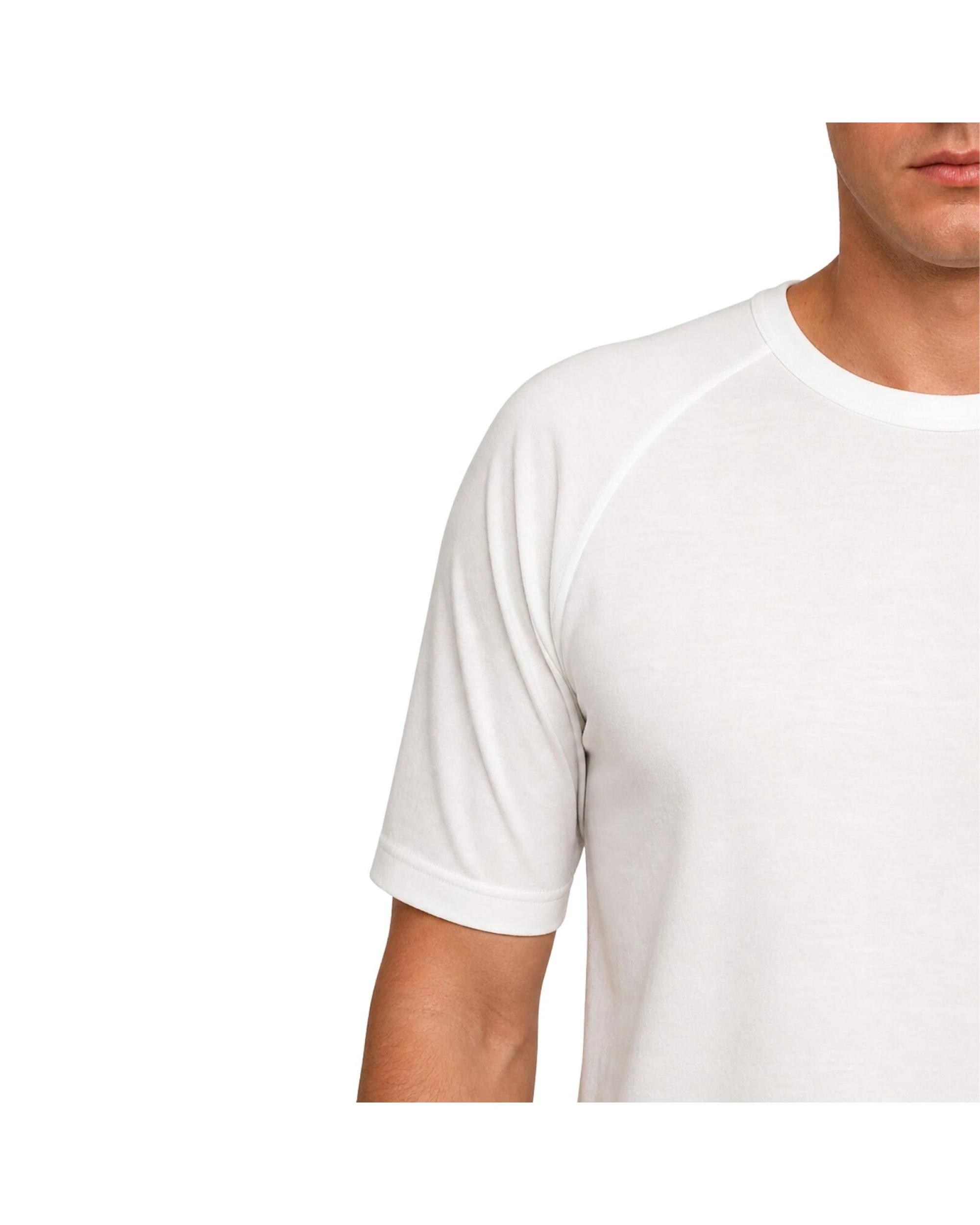 BR Home Mens Merino Wool Blend Short Sleeve Thermal Top in Natural L ...