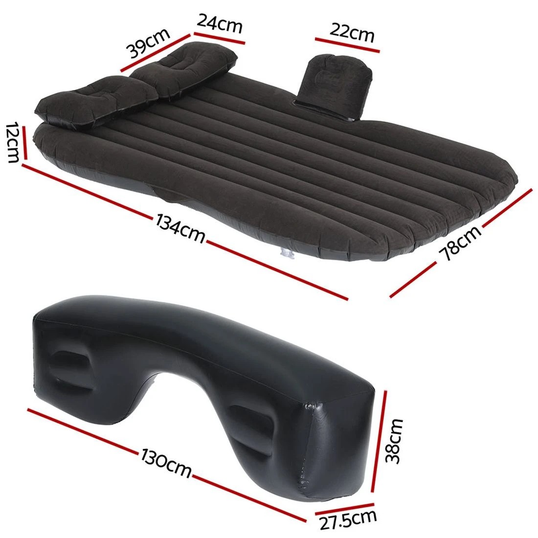 2 Weisshorn Car Mattress Inflatable SUV Back Seat Camping Bed - Single Bed - Black, 2 of 6